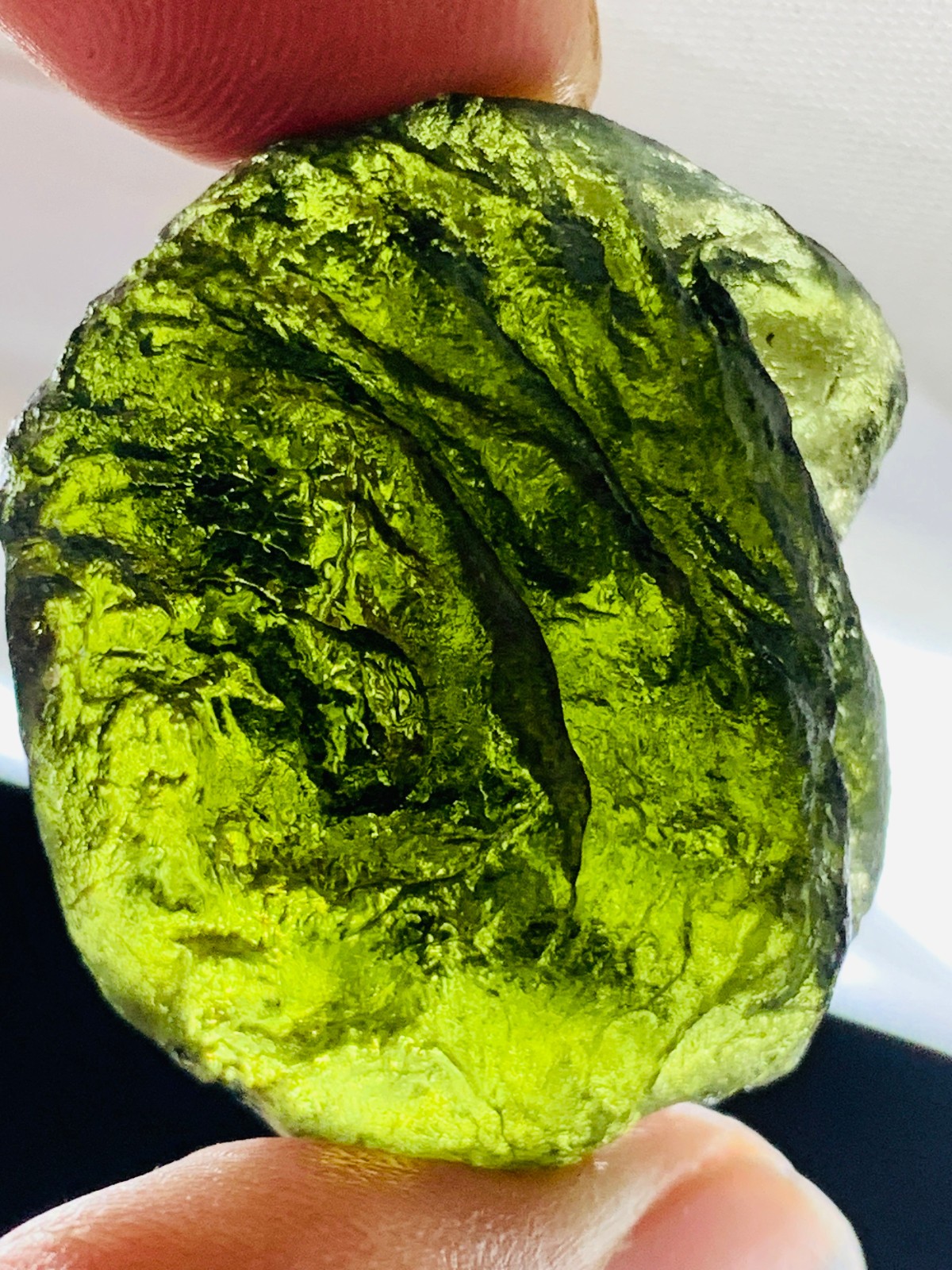 TOP Moldavite Raw Moldavite Crystal from Czech Republic PICcertificate 68CT
