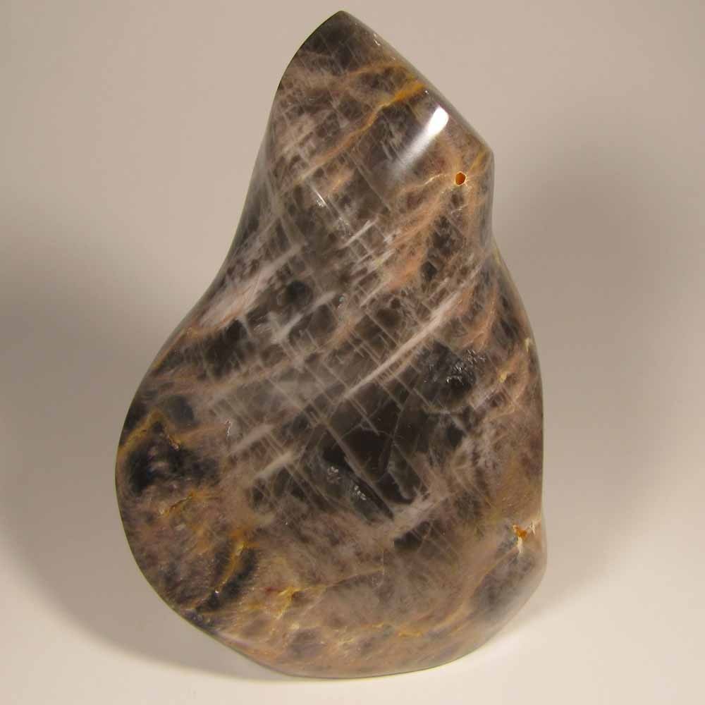 4.7″ BLACK MOONSTONE Flame Gemstone Polished Freeform – Madagascar – 1.8 lbs.
