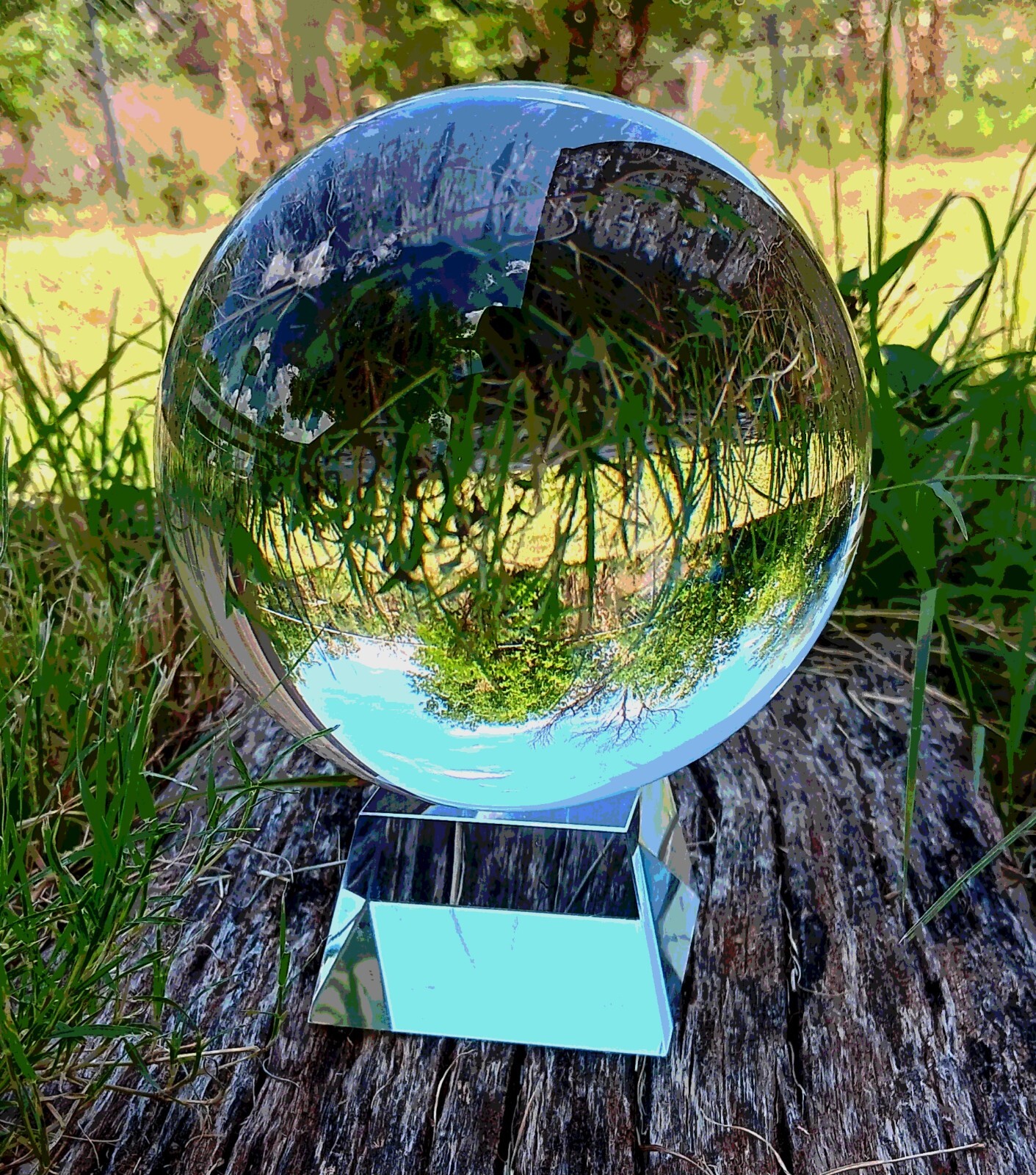 K9 Clear Crystal Sphere Ball 50-200mm with Crystal Stand Meditation Healing