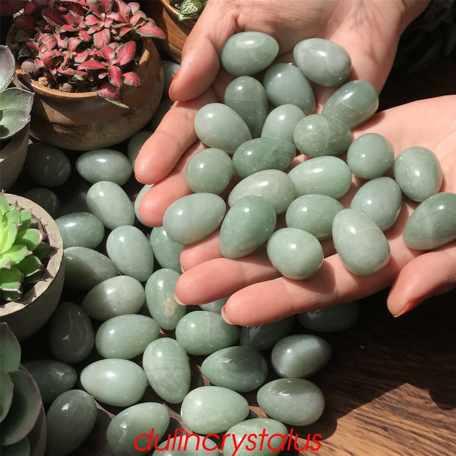 Natural aventurine eggs quartz crystal pendant mineral samples reiki 10pcs