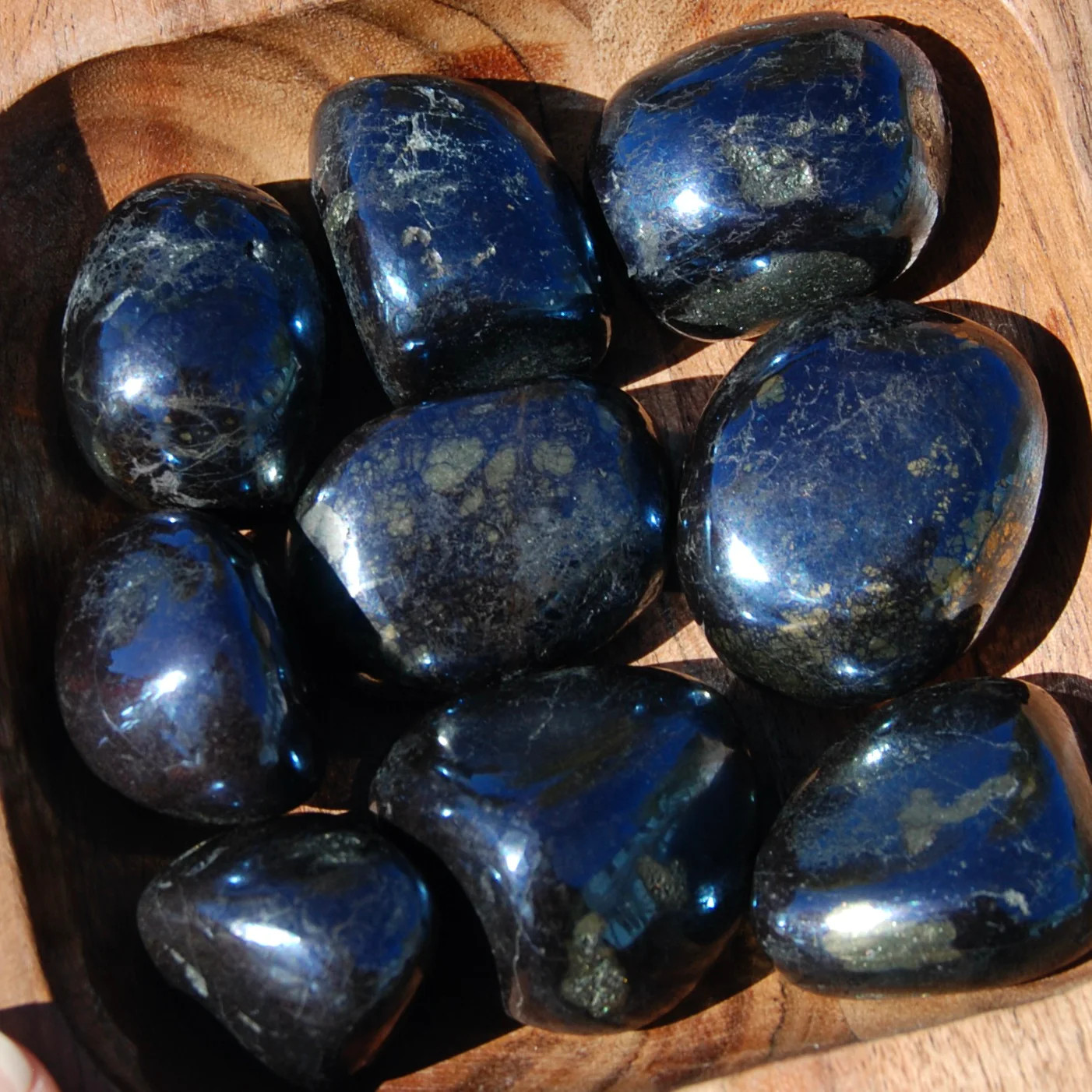 RARE Covellite Crystal Tumbled Stones, AAA Top Quality Blue Covelite, Peru