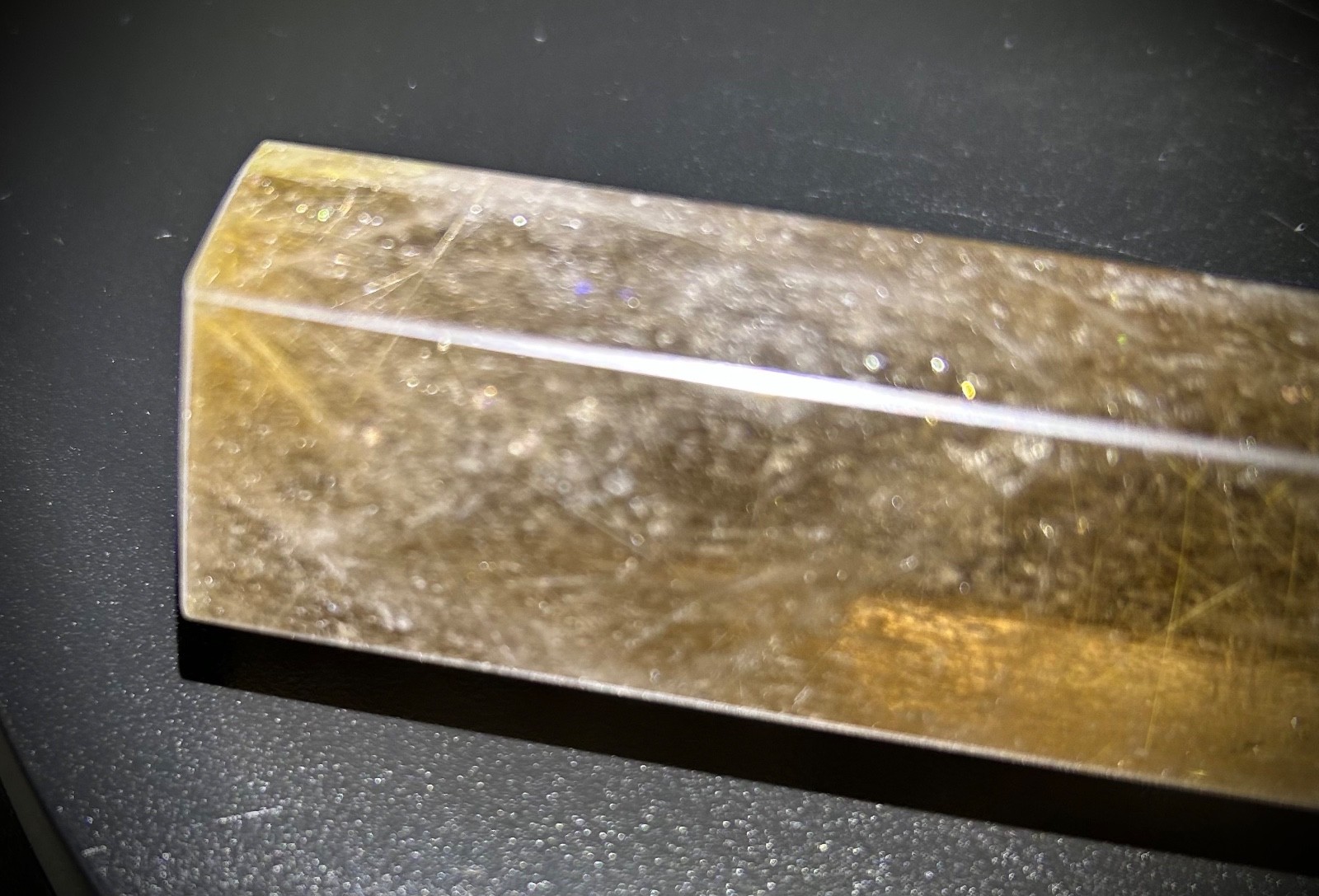 9.2″ Gold Rutile Smoky Quartz Tower 1lb 1.1oz (485 grams)