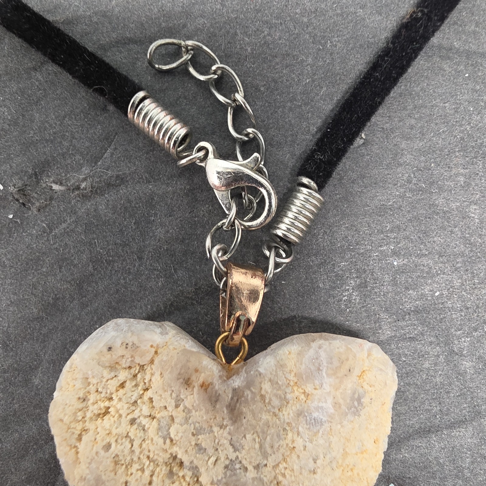Quartz Heart Necklace | White Natural Stone Charm | Elegant Boho Jewelry