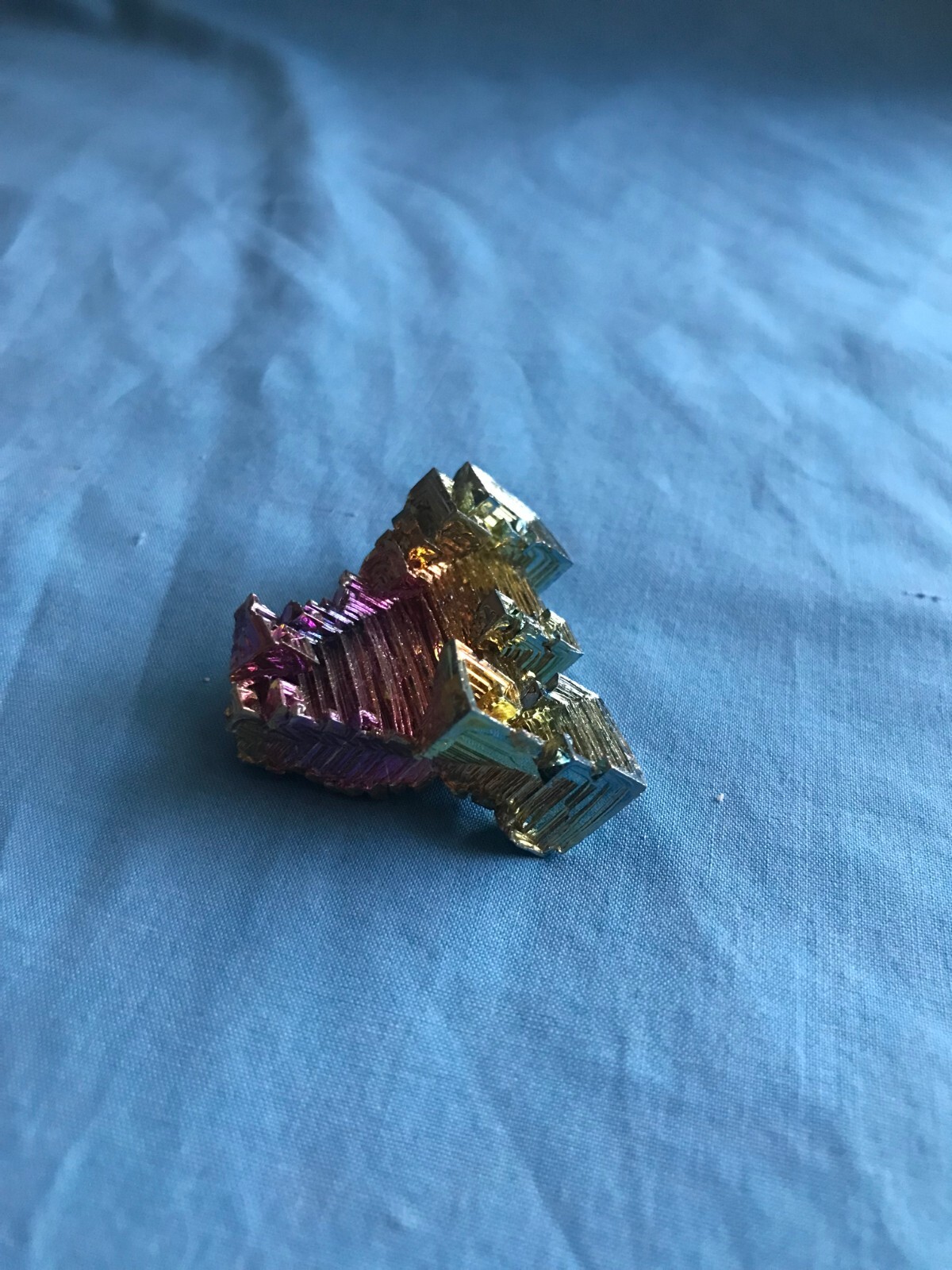 Pretty 1.51 Ounce 1-7/8” x 1-7/8” x 3/4” Piece of Rainbow Bismuth Crystals