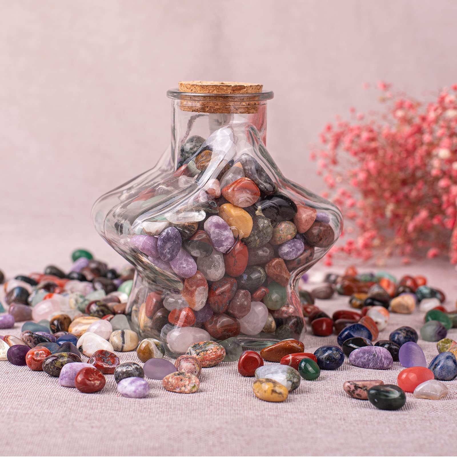 1LB Rocks for Plants Indoor Polished Stones Handpicked Natural Tumbled Small
