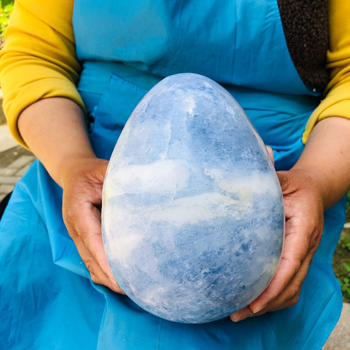 8.2LB Natural Beautiful Blue Crystal Egg Crystal Mineral Specimen Healing 4767