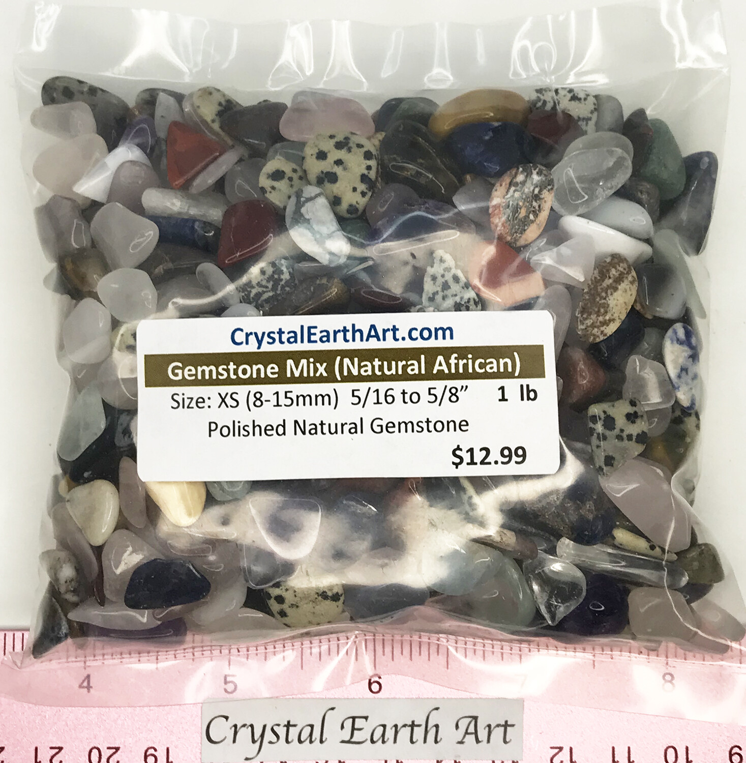 Gemstone Mix Natural African Polished X-Small (8-15mm or 5/16-5/8″) 1 lb.