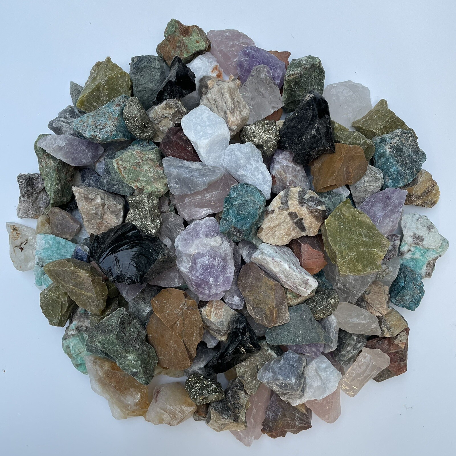 1/2 lb Medium Crafters Madagascar Rough Mix Gemstone Crystals Natural Specimens