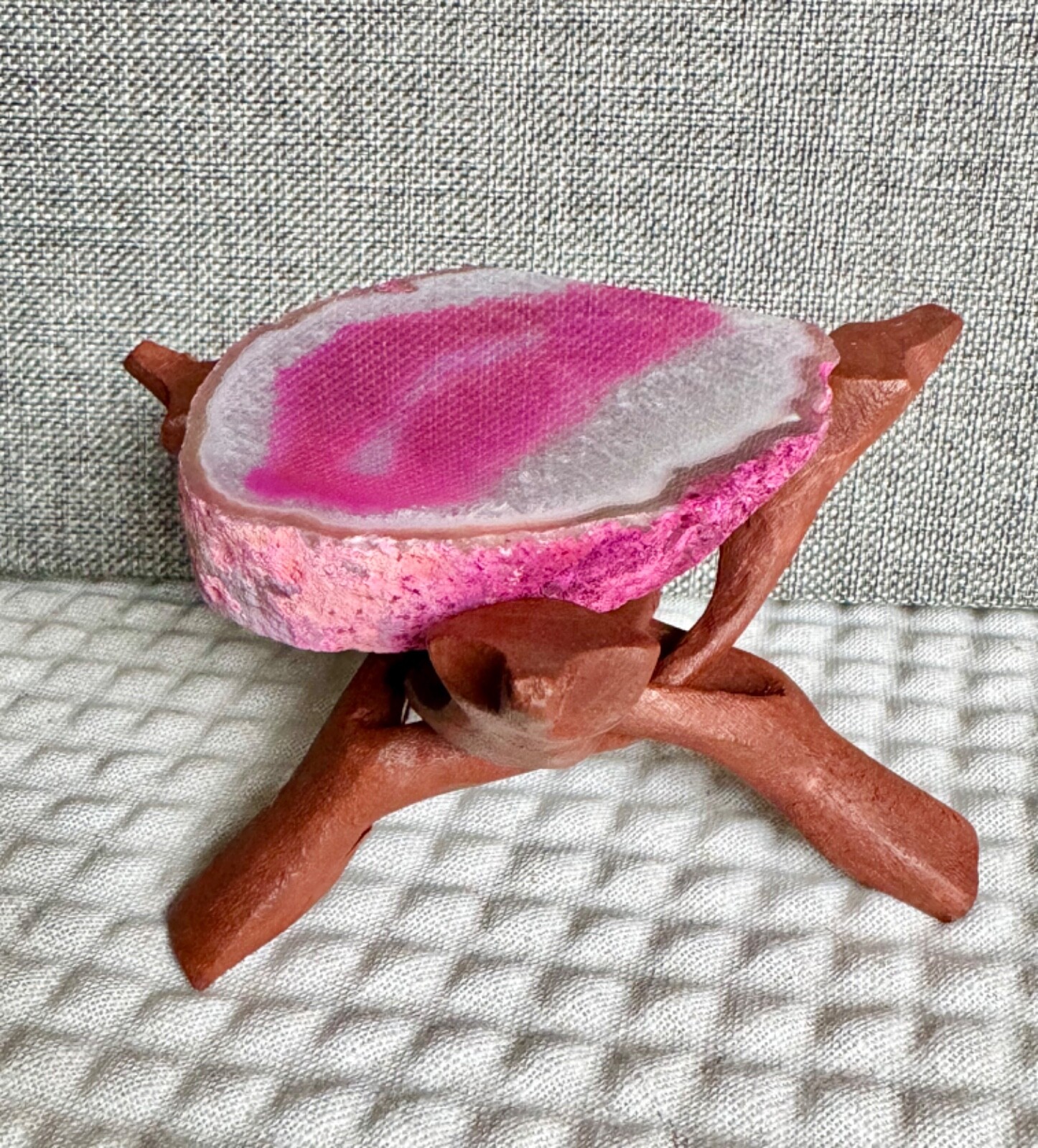 New Natural Wood Folding Tripod Stand Holder Display for Sphere, Geode, Stone
