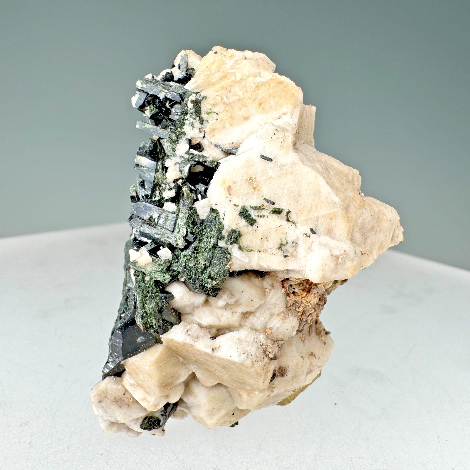 Sharp Bastnasite-(Ce) Crystal on Aegirine, Microcline: Mount Malosa, Malawi