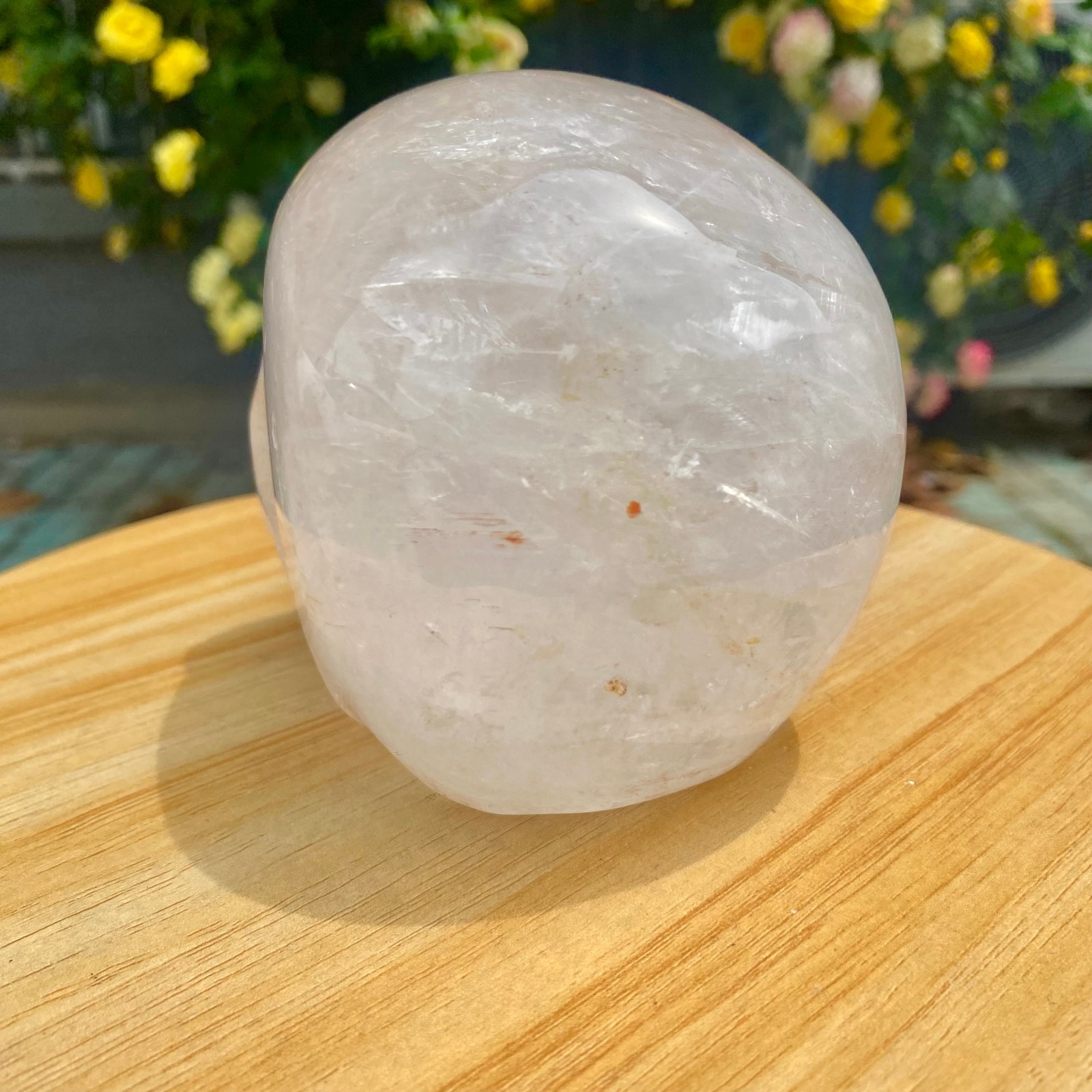 3.3LB TOP! White melting quartz hand carved crystal skull gem reiki healing