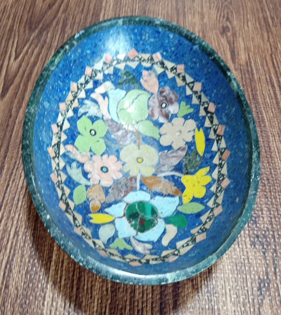 Oval Bowl 10 1/4″ X 7 1/2″ Omar Lapis Industry Made in Afghanistan