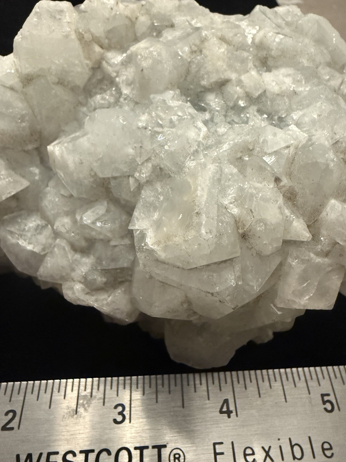 White Crystal Cluster on Matrix Rock Mineral Specimen Approx 5-6 in
