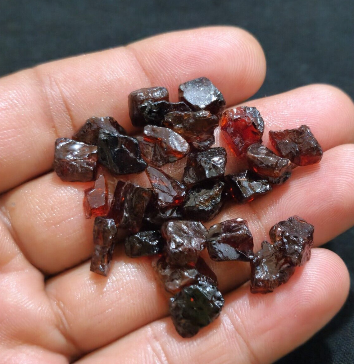 Attractive Red Garnet Rough 25 Pcs Lot Size 9-11 MM Loose Gemstone For Jewelry