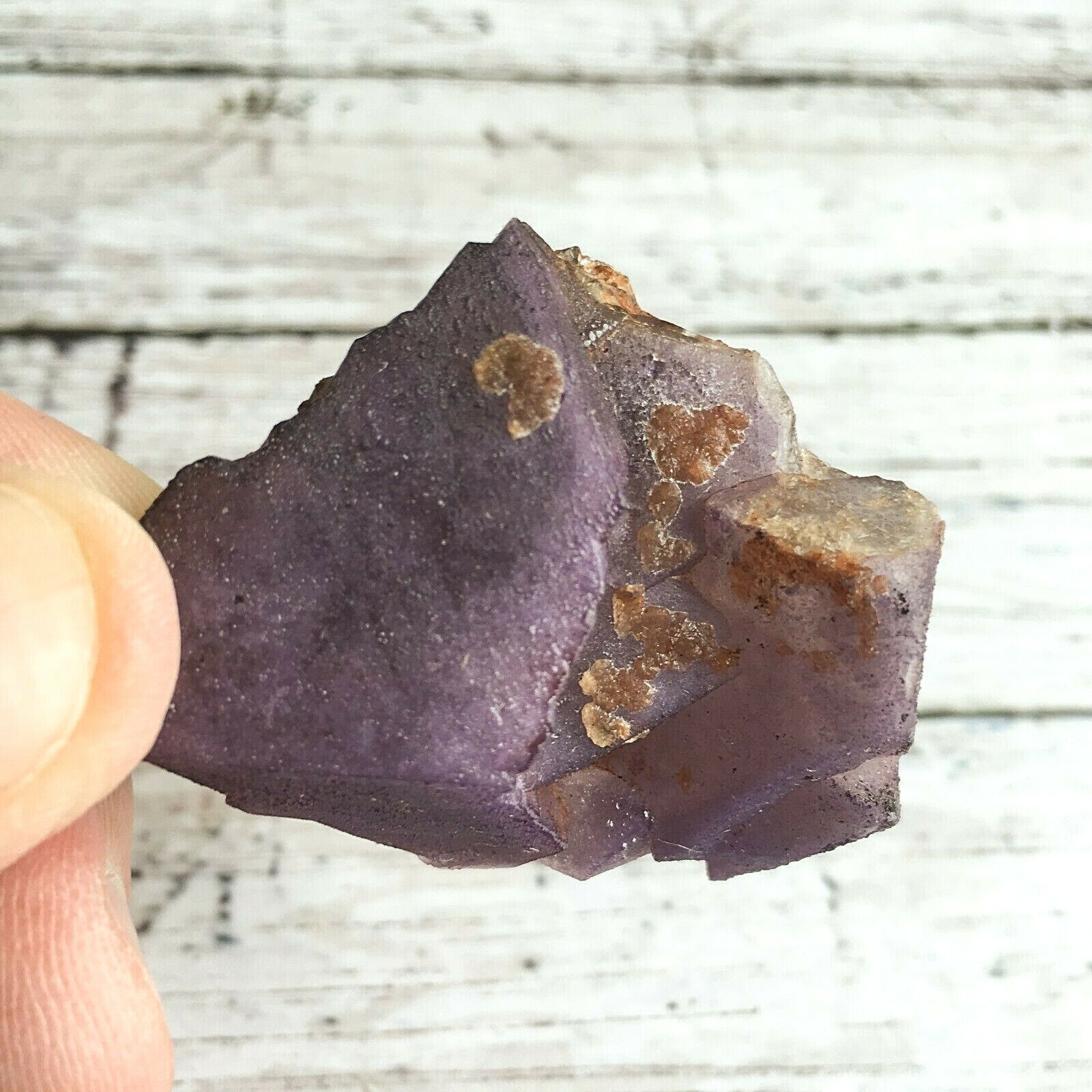 Deep Purple Fluorite Crystal Cluster: 1.95″ Long; 2.0 oz (58 g); Mineral Rough