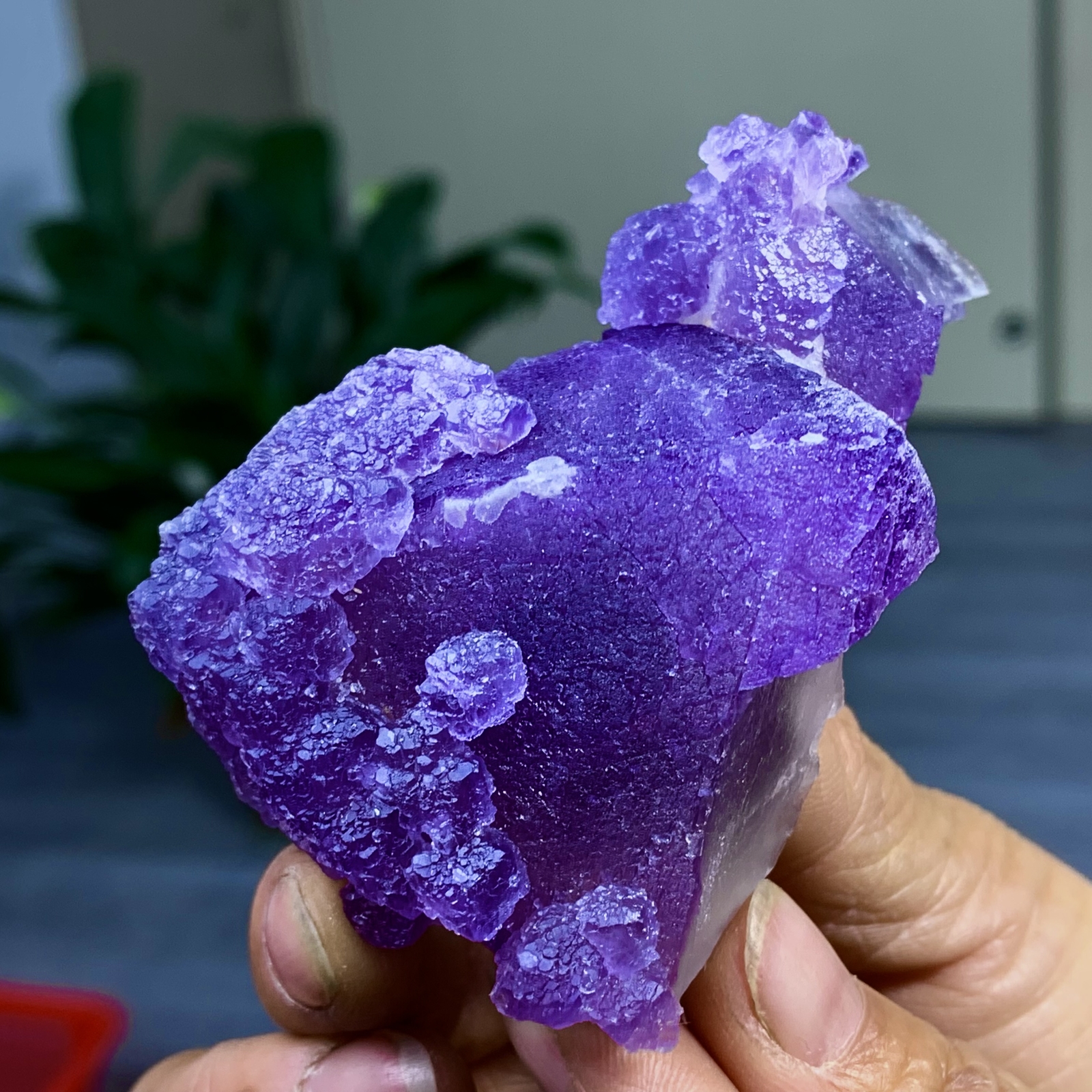 129G Rare transparent purple cubic fluorite mineral crystal sample/China