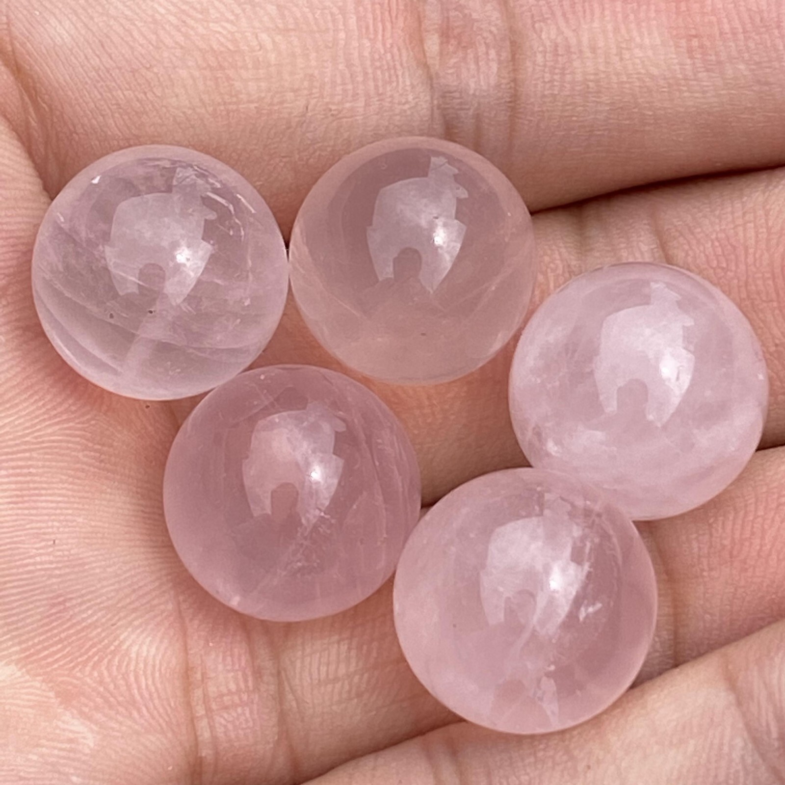 20pcs Wholesale Natural Rose quartz Ball Quartz Crystal 15mm Sphere +box Reiki