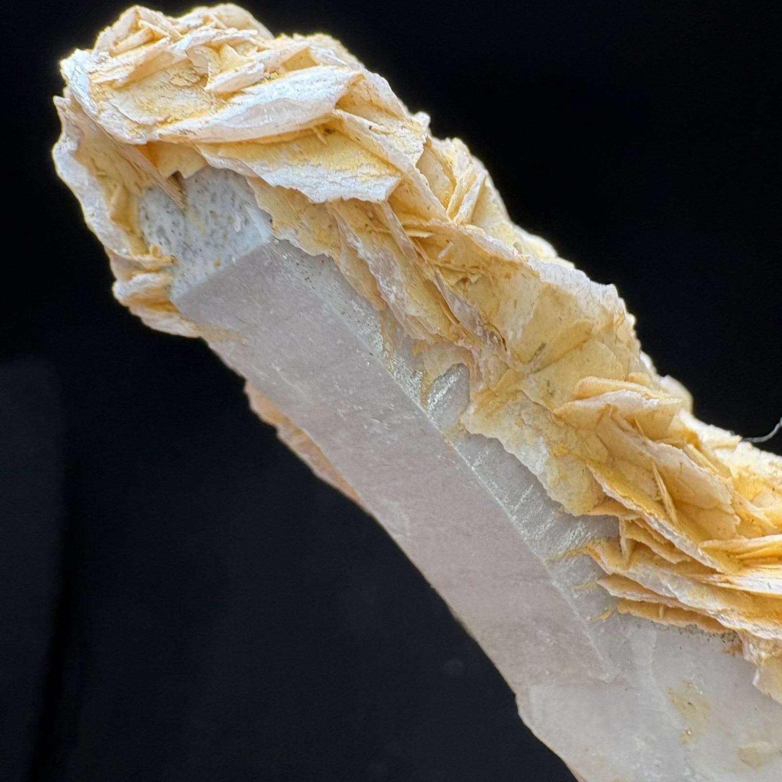 Natural High-Temp Crystal Quartz w/ Calcite Reiki Energy Raw Mineral Fluorescent