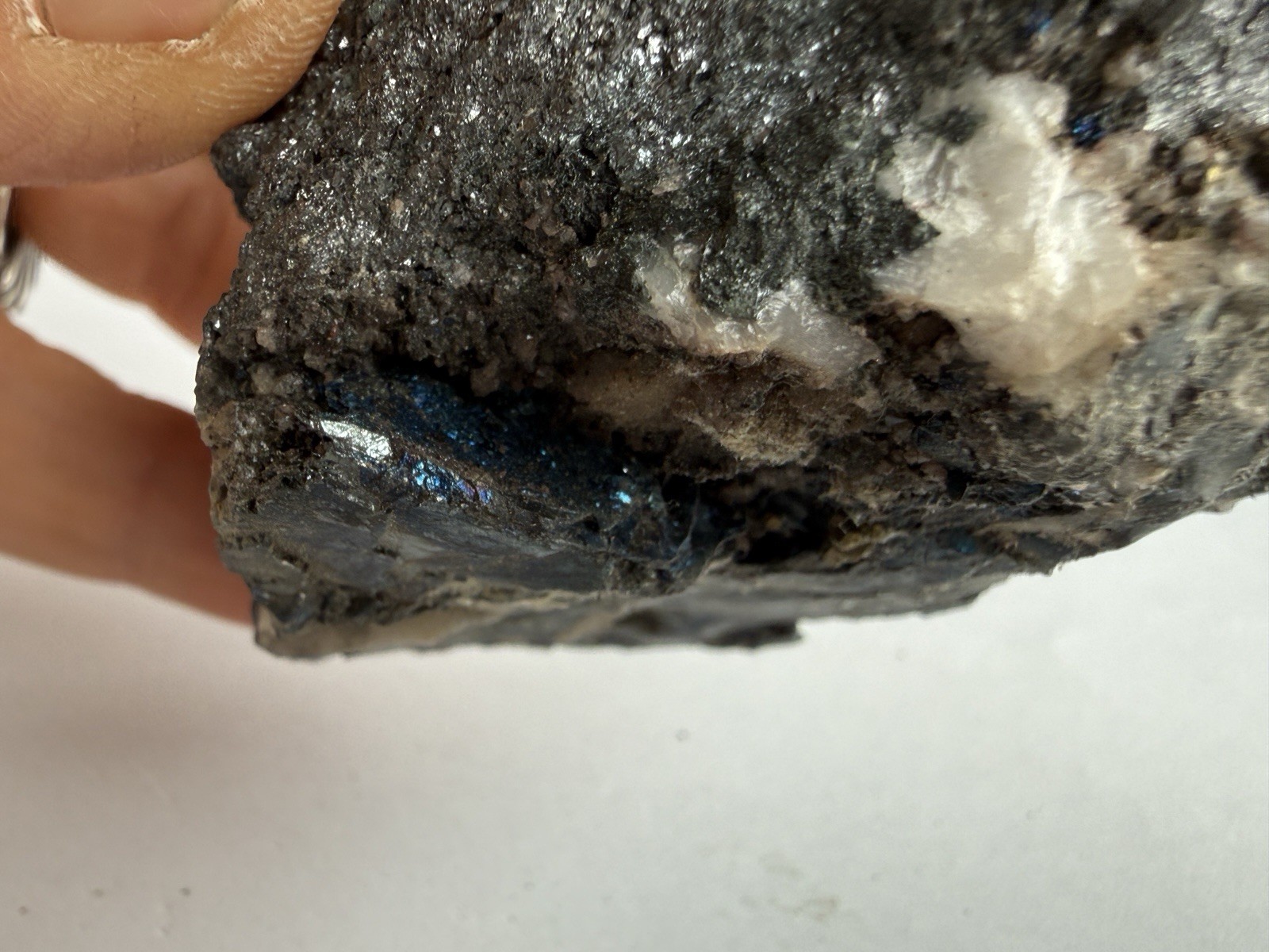 Iridescent Bornite Peacock Ore Mineral Specimen 264g Metallic Blue Rock Quartz