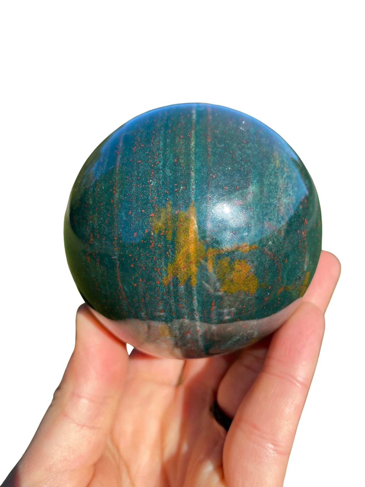 Bloodstone Sphere, Natural Bloodstone from India