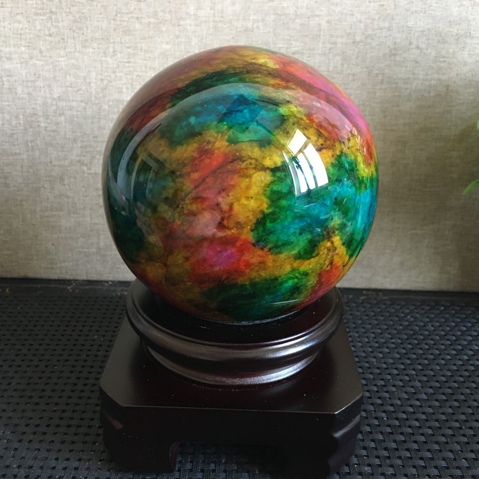 1536g “Seven Colors Jade” crystal sphere specimen -Taiwan China B04