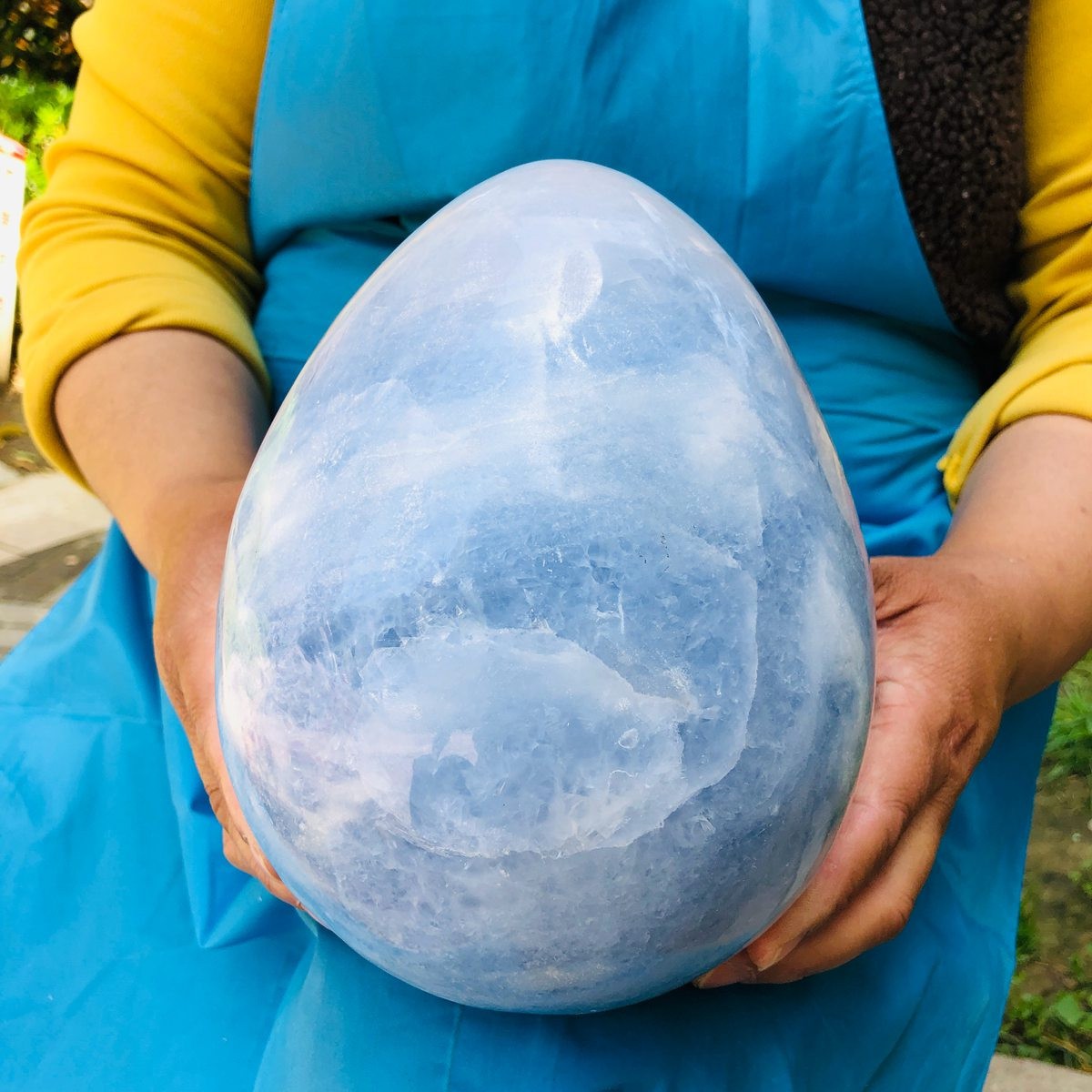 11.5LB Natural Beautiful Blue Crystal Egg Crystal Mineral Specimen Healing 4764