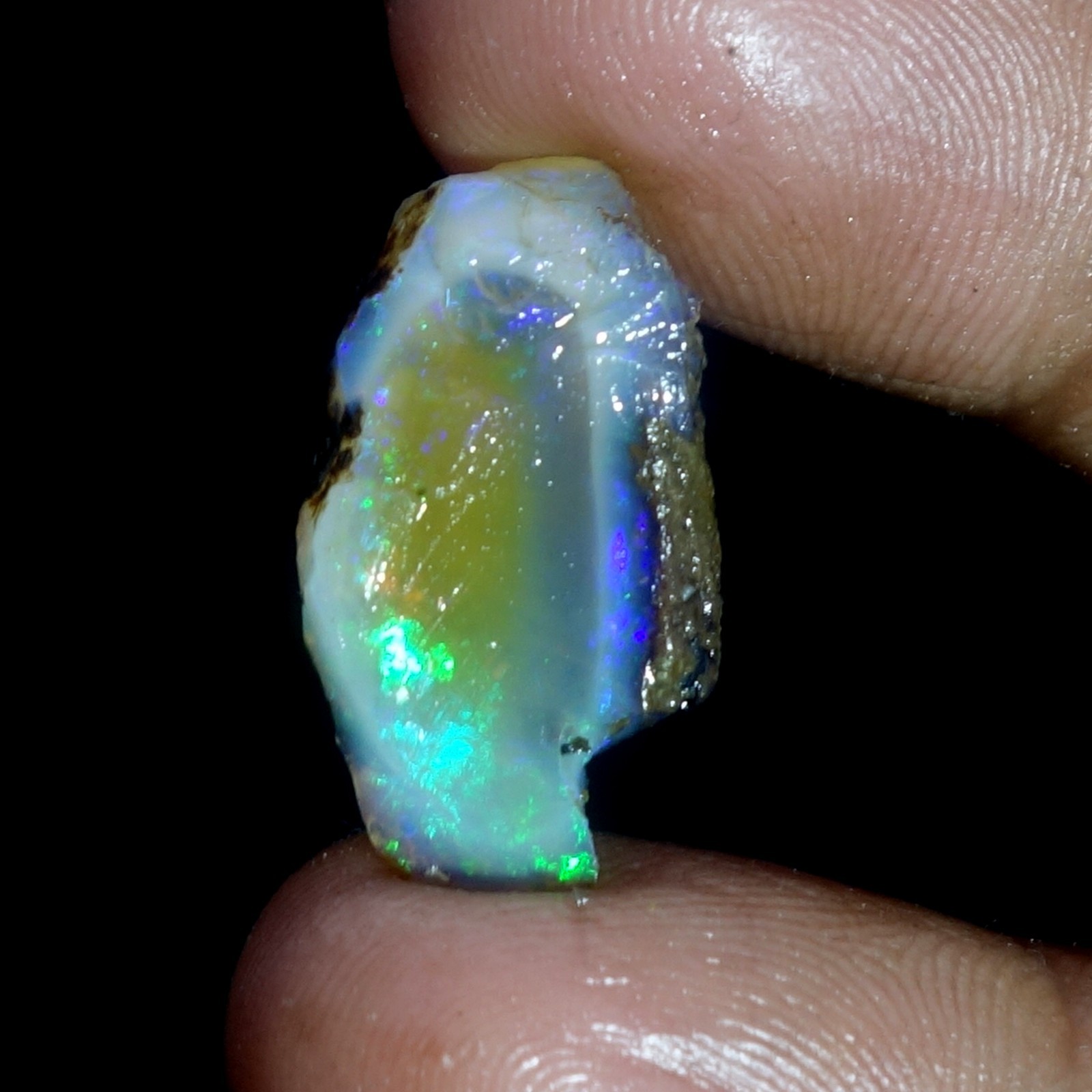 AA+ Ethiopian Oli Opal Rough Entreated Welo Opal Multi Fire Color Flash 11.60Cts