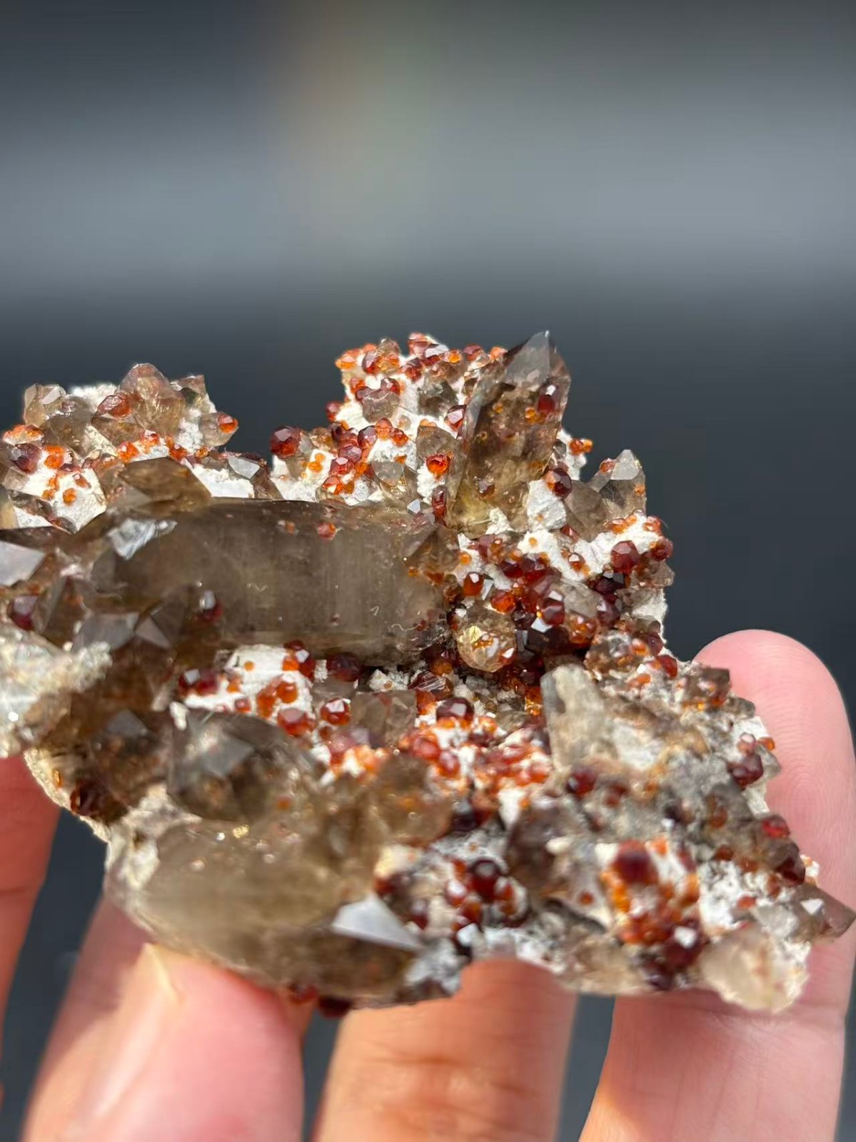 57g Spessartine Smoky-Quartz From Yunxiao Mine Fujian Province China