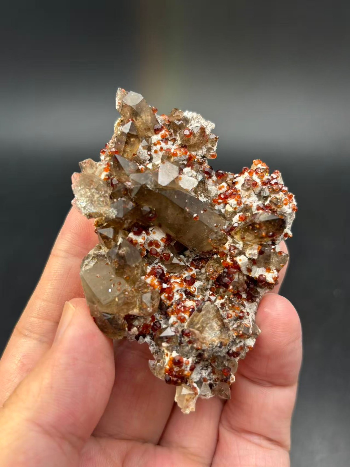57g Spessartine Smoky-Quartz From Yunxiao Mine Fujian Province China