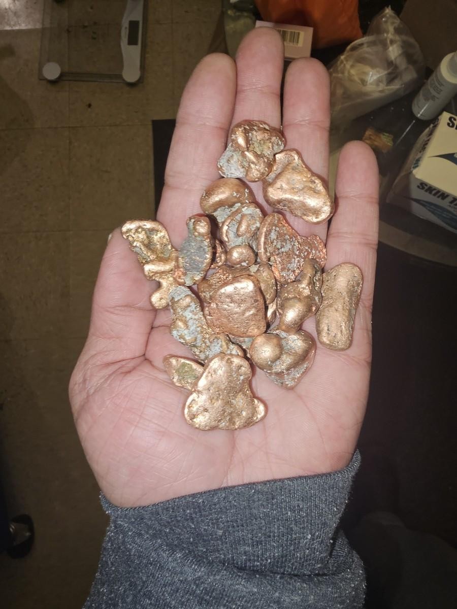 Natural Native Copper Nuggets: 1 pound bag. Keweenaw Michigan