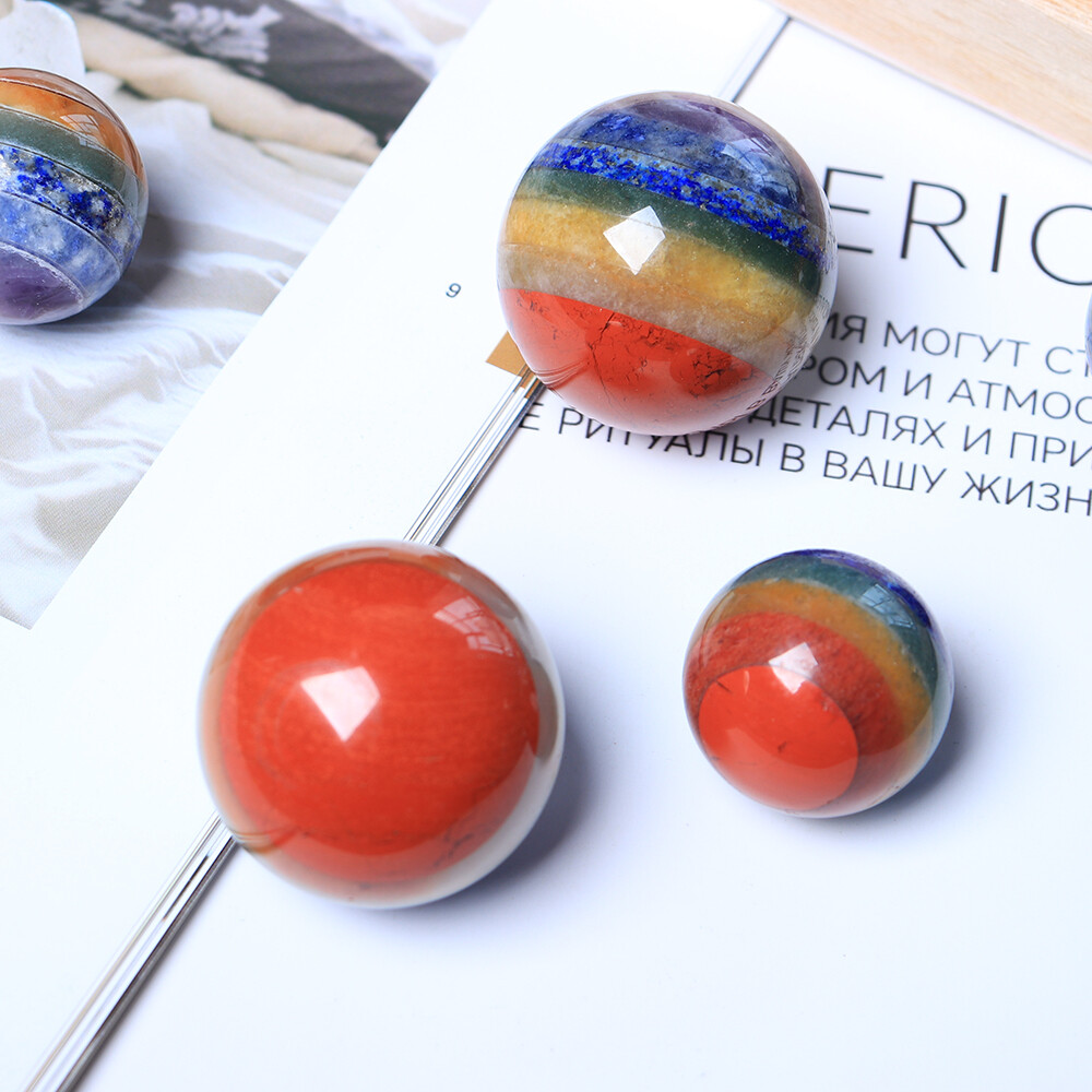 7 Chakra Bonded Sphere Reiki Crystal Healing Chakra Meditation Stone Healing