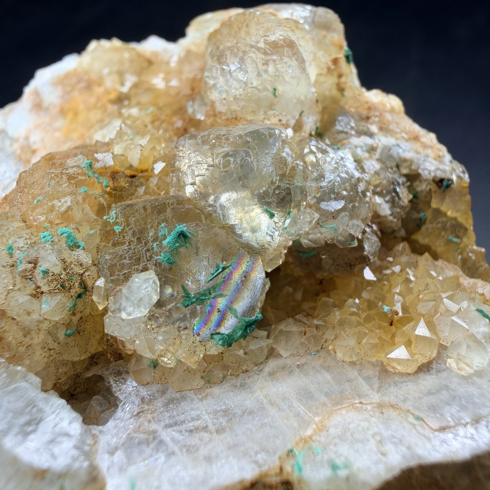 Fluorite Crystal Cluster Brochantite Quartz Crystals / New Mexico *VIDEO*