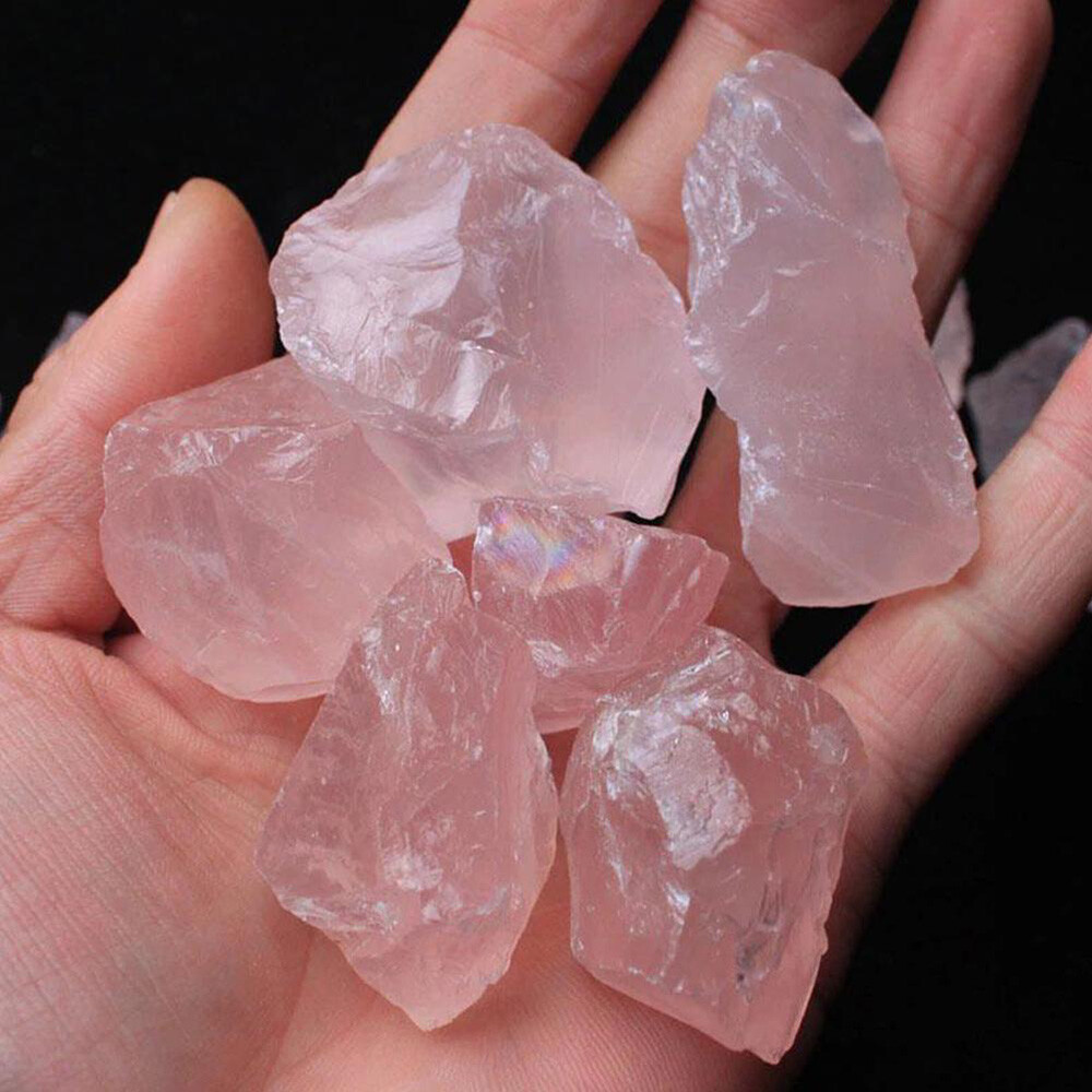 100g Pink Rose Quartz Natural Raw Rough Crystal Mineral Specimen Rock Stones TD