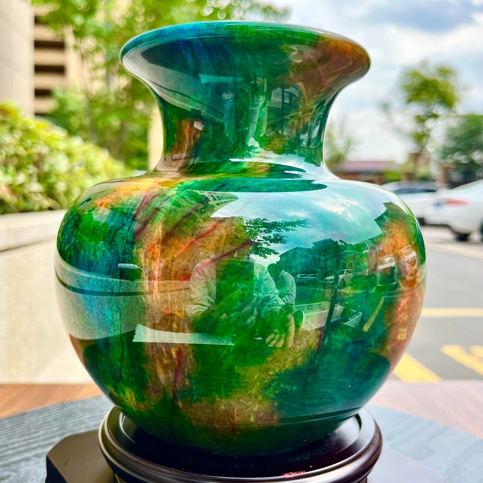3.78LB Natural “Seven Colors Jade” vase specimen -Taiwan China