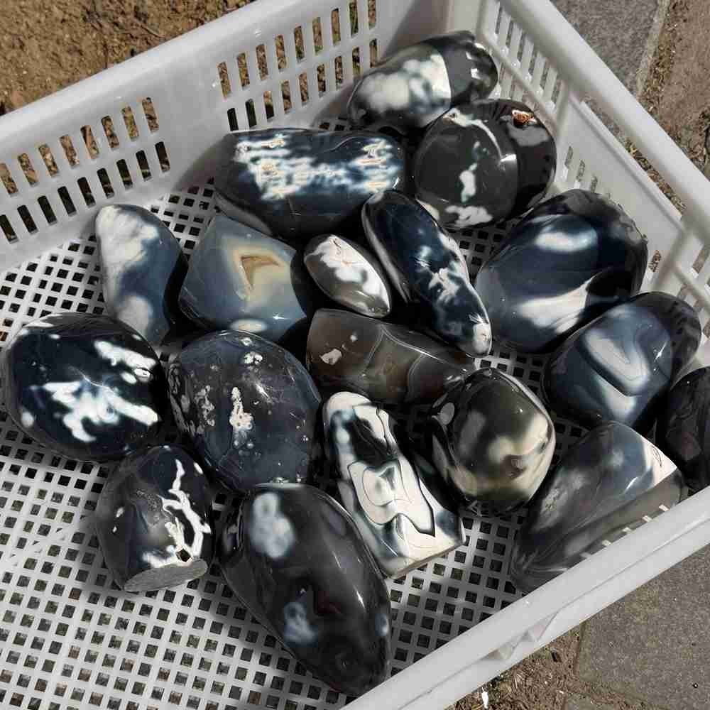 22LB Rare Natural Orca Agate Quartz Crystal Mineral Specimen Reiki Healing