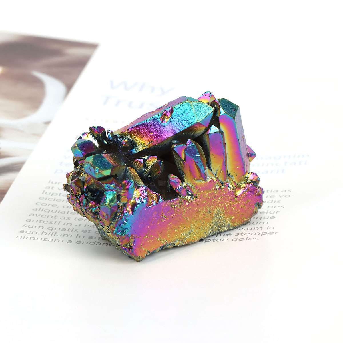 Natural Quartz Crystal Rainbow Titanium Cluster Mineral Specimen Stone 15-100g