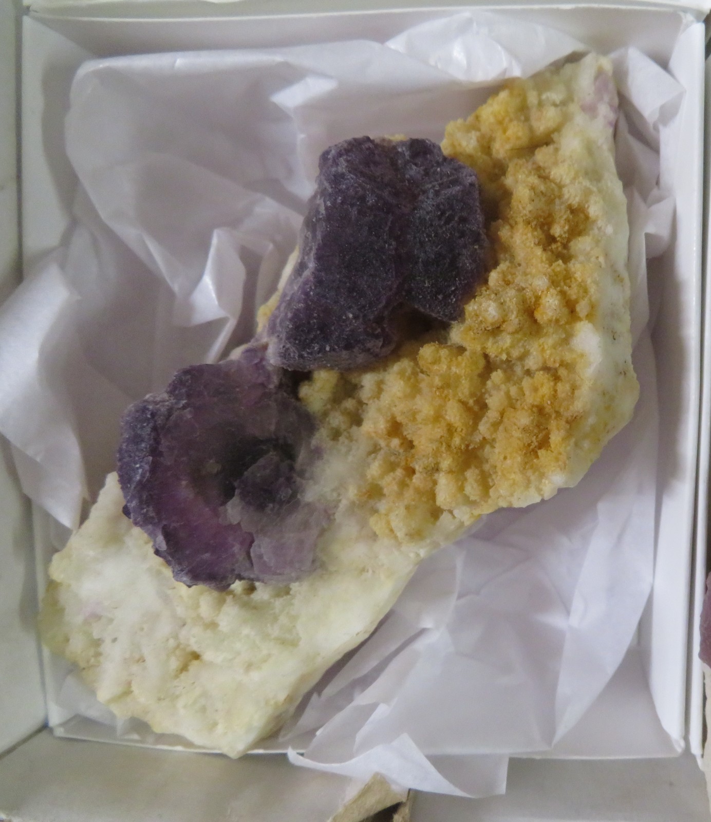 6 Piece Deep Purple Fluorite on Quartz Specimen Flat La Lupita Durango Mexico