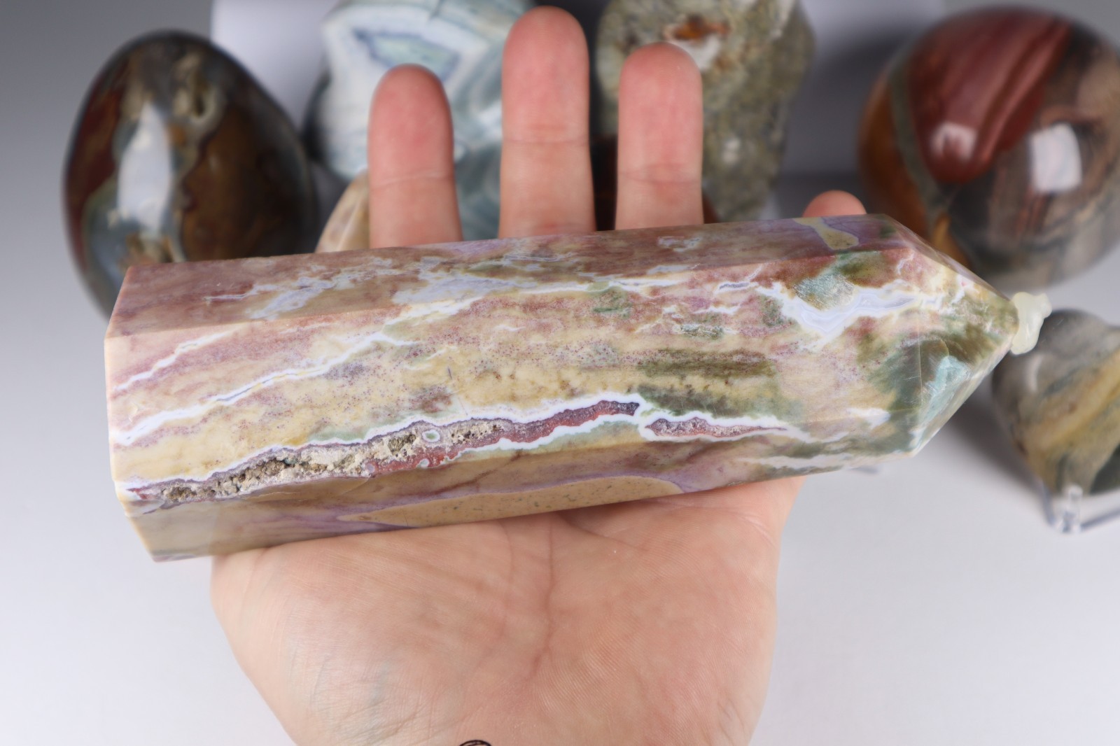 HUGE Polished JASPER CRYSTALS Collection – 12.5 lbs Mixed Sea Jasper Polychrome
