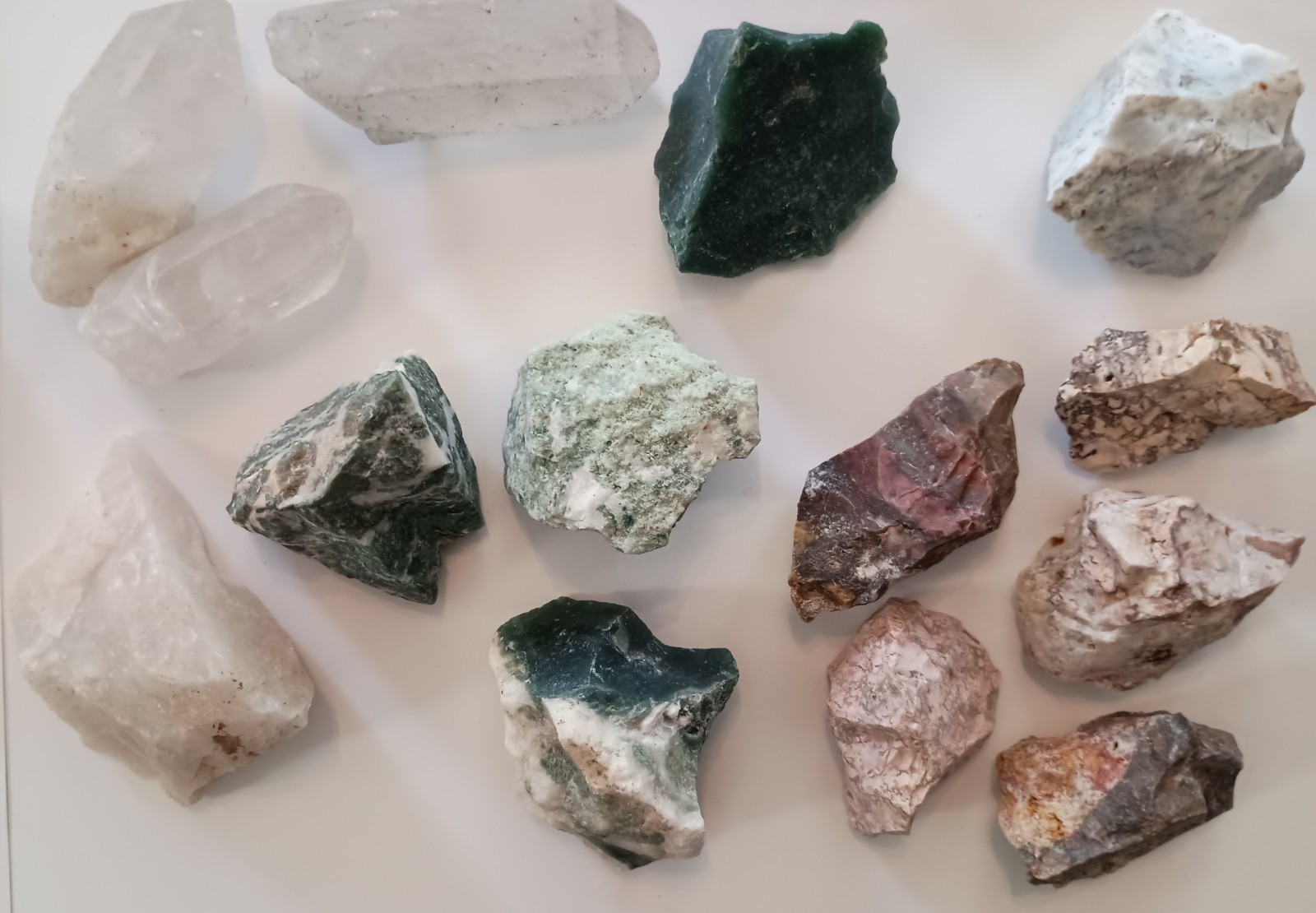 6.75 Pounds Rough Mixed Crystals Lot Natural Points & Roughs 53 Large Pieces