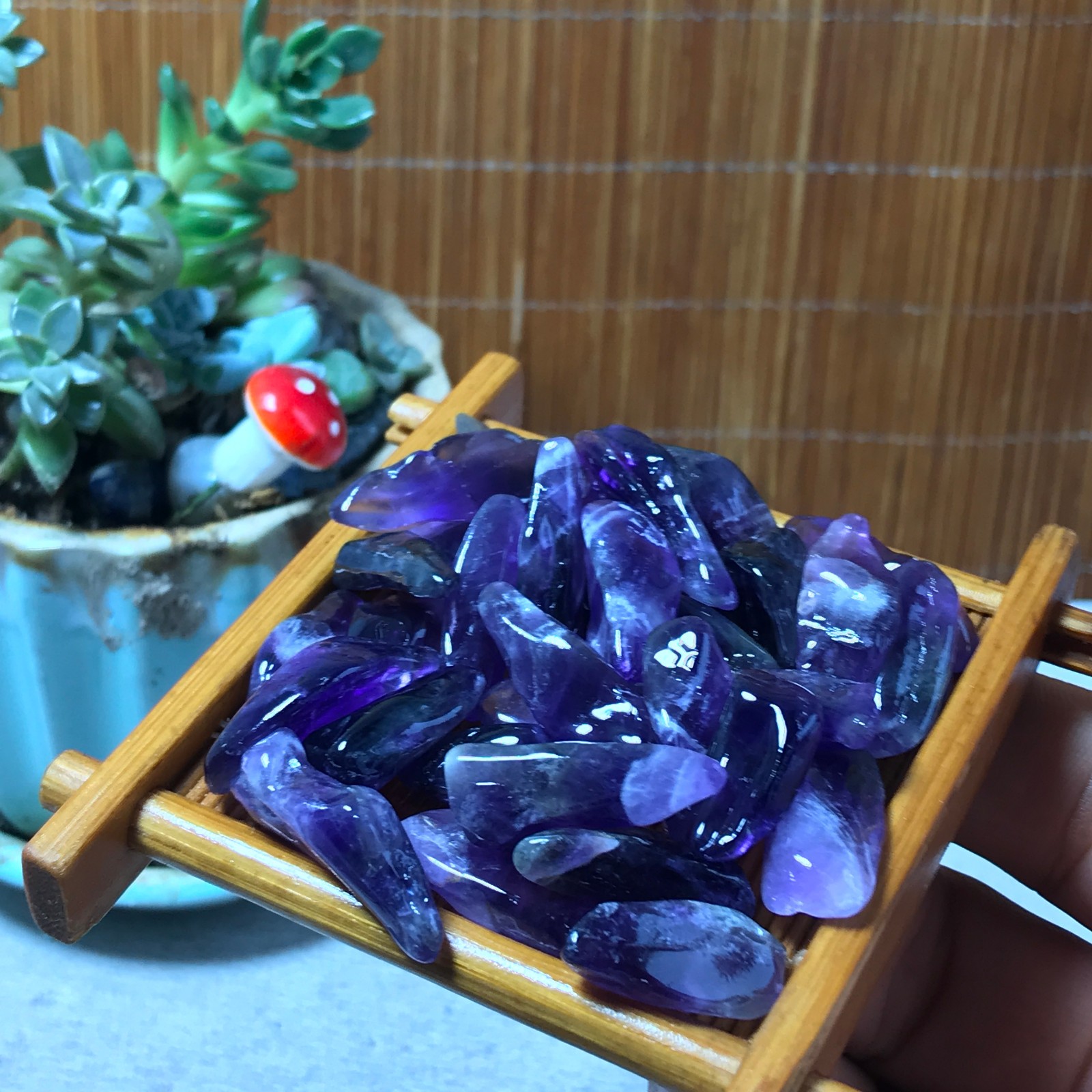 32pcs Natural Dreamy amethyst Crystal gemstone Polish Mineral Specimen 60g A6586