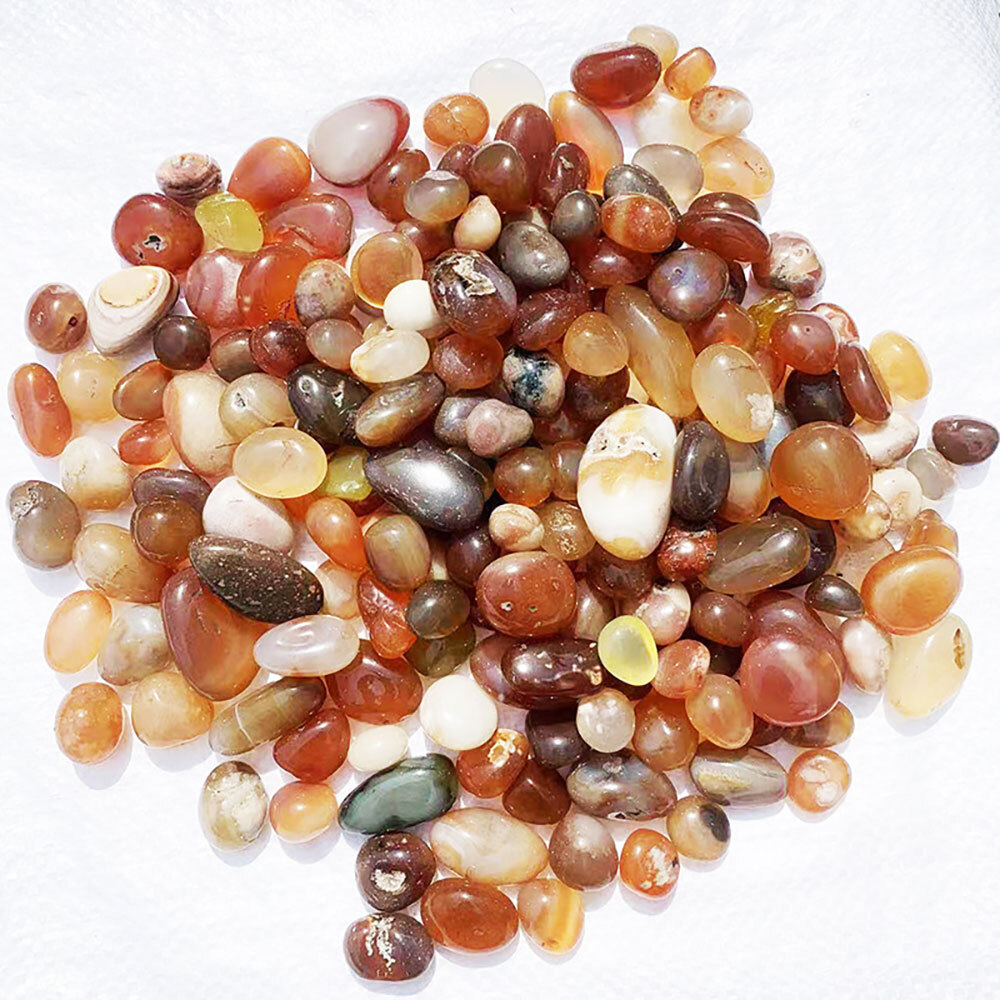 100g Natural Tumbled Crystals Mix Polished Agates Gemstones Healing Stones Decor