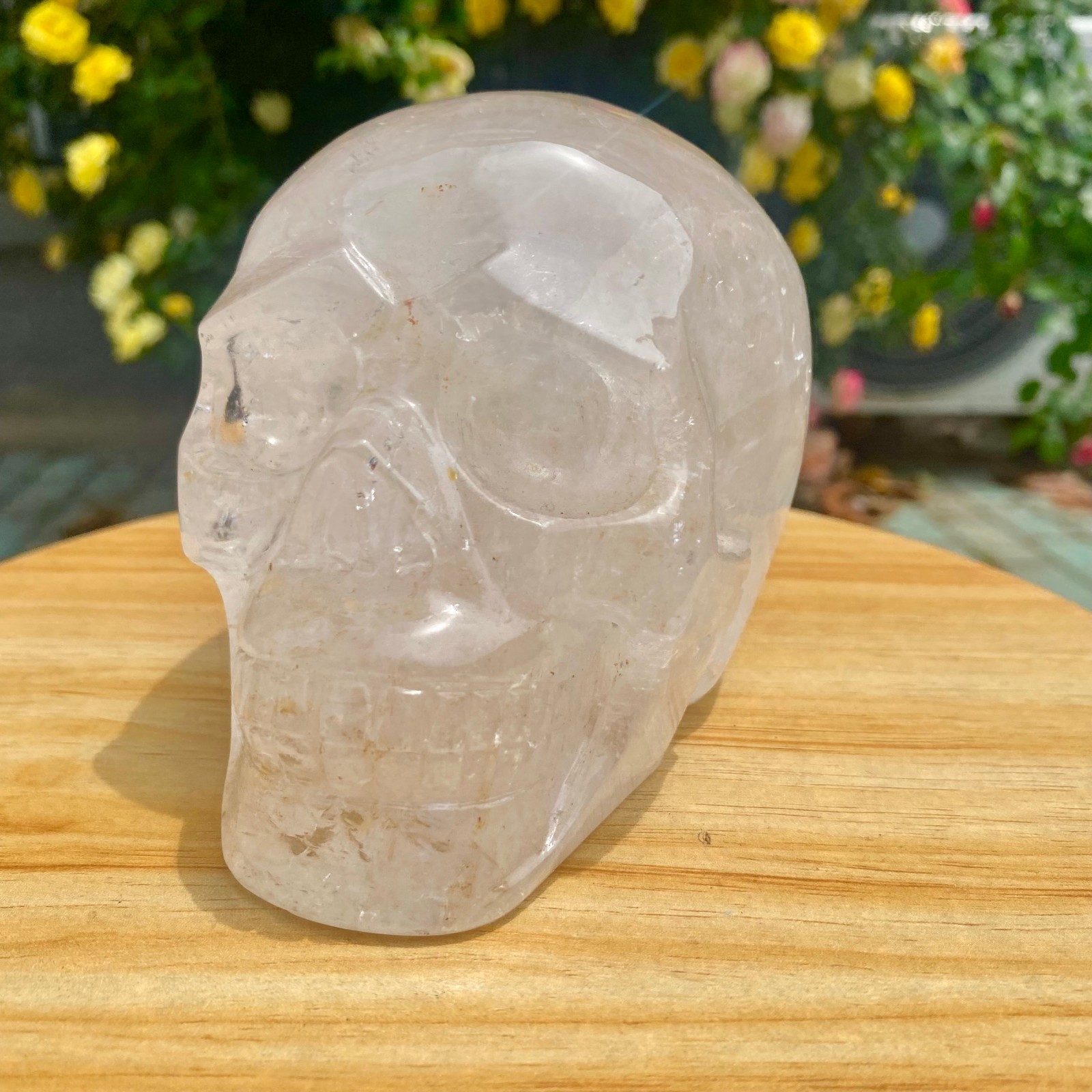 3.3LB TOP! White melting quartz hand carved crystal skull gem reiki healing