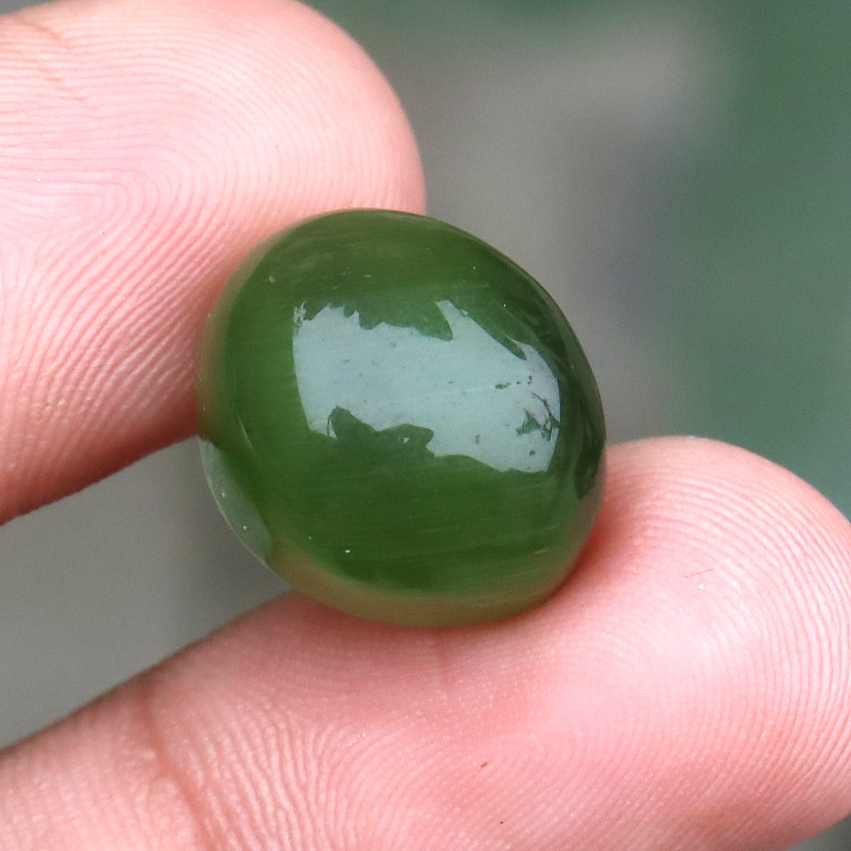 Cats Eye Cabochon Certified Chrysoberyl Oval Cut Green Loose Gemstone 16.50 Ct