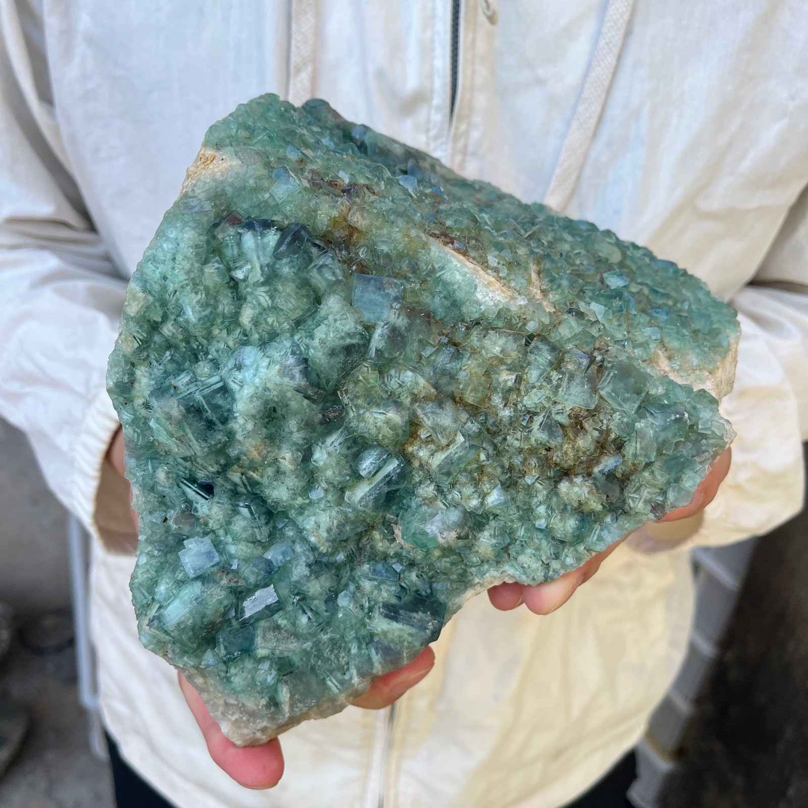 7.5LB NATURAL Green Cube FLUORITE Quartz Crystal Cluster Mineral Specimen