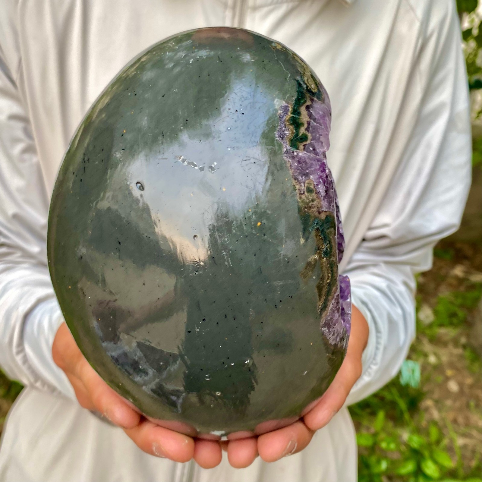 5.95LB Natural amethyst Dinosaur egg Quartz Crystal specimen healing