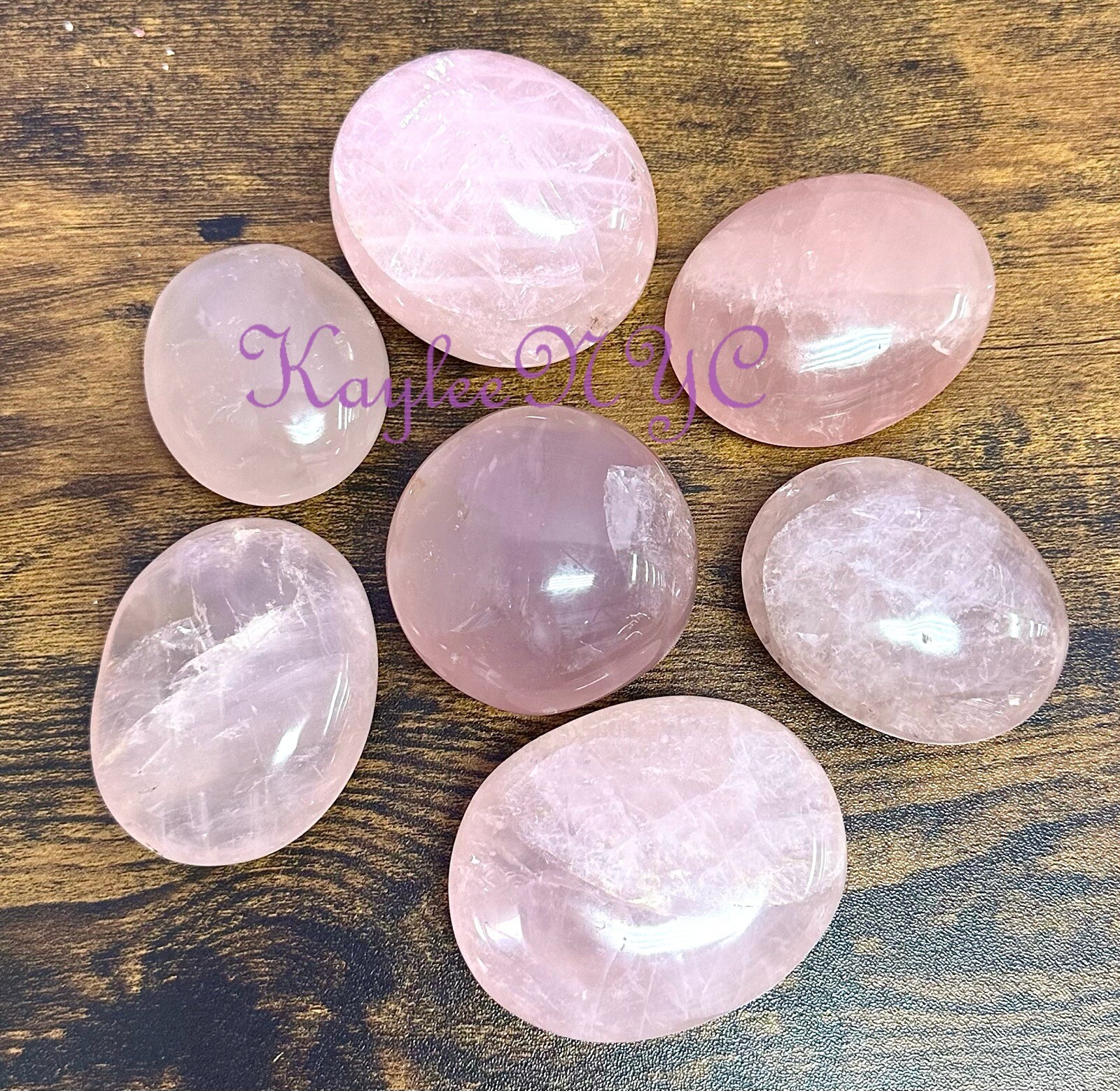 Wholesale Lot 2 Lbs Natural Rose Quartz Palm Stone Crystal Healing