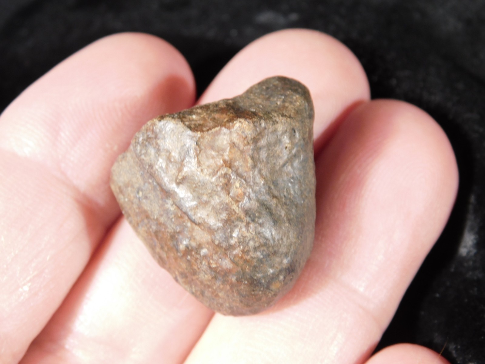 Small Stony METEORITE With Dark Fusion Crust 100% Natural Fell in Libya 15.4gr