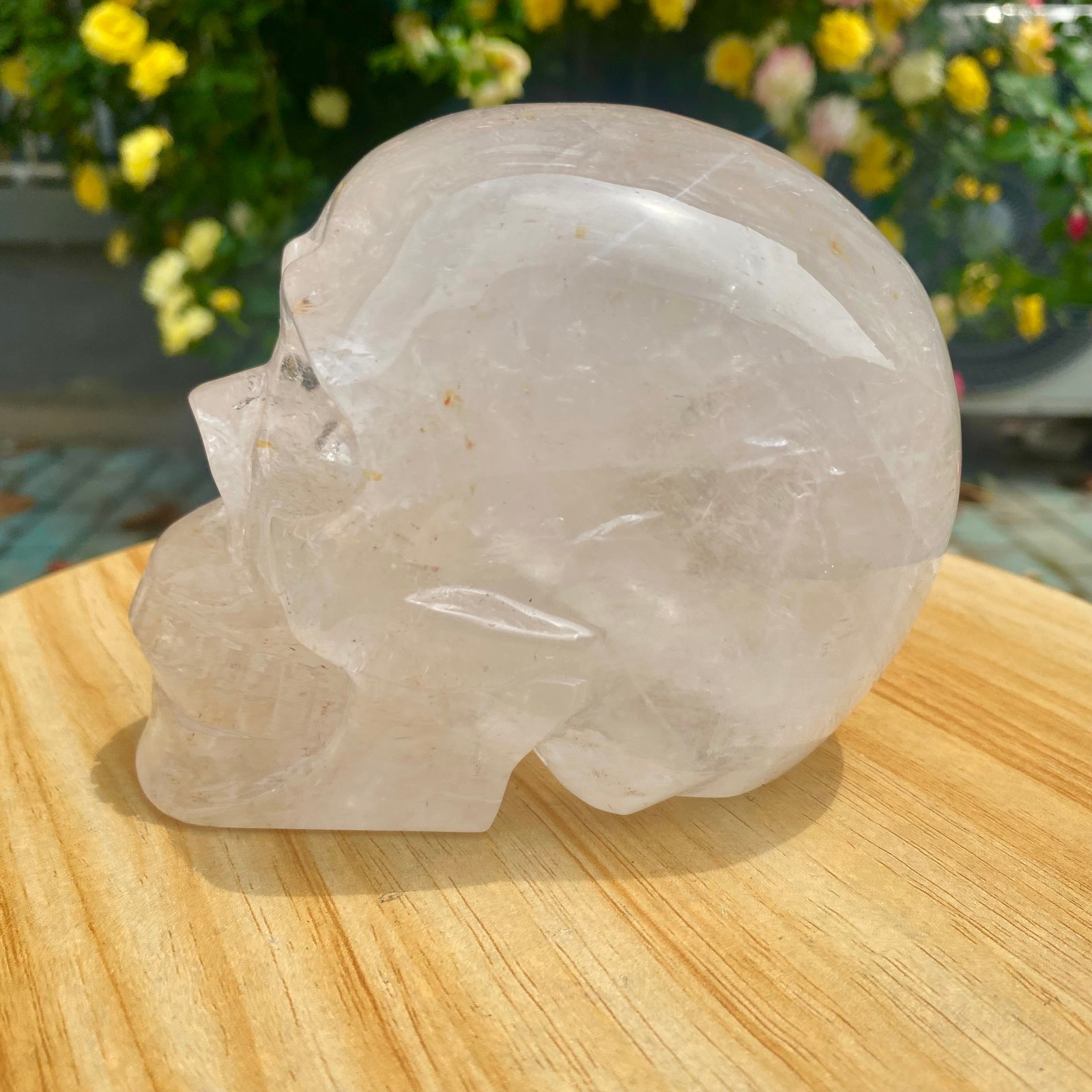 3.3LB TOP! White melting quartz hand carved crystal skull gem reiki healing
