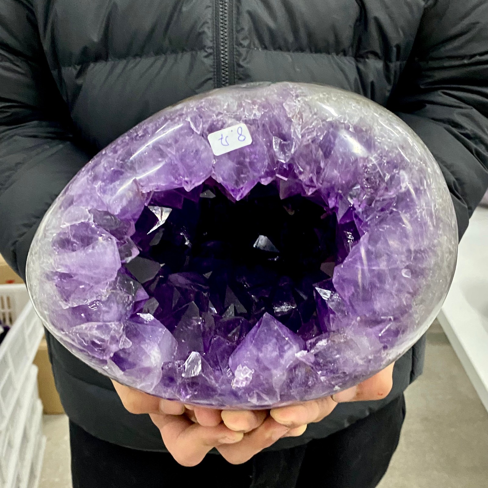 19LB Natural rare amethyst Dinosaur egg Quartz Crystal specimen healing