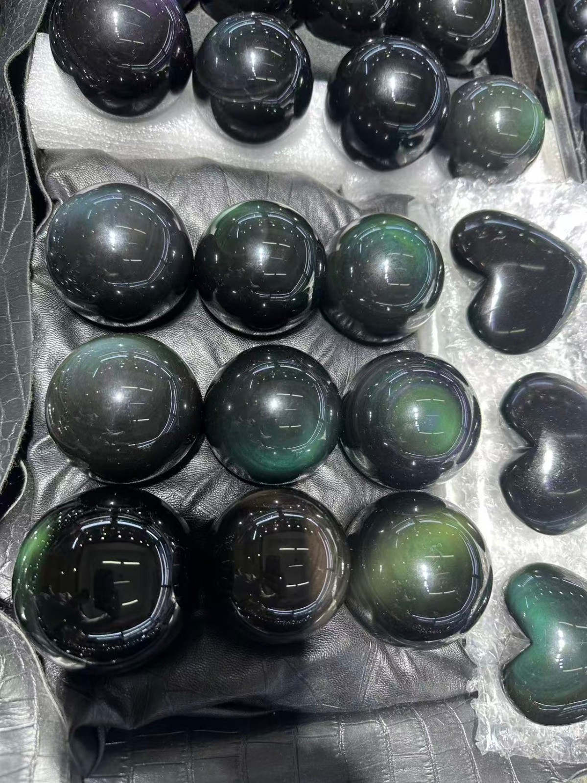 1pc Natural Rainbow Obsidian Quartz Carved Sphere Crystal Ball Reiki Decor